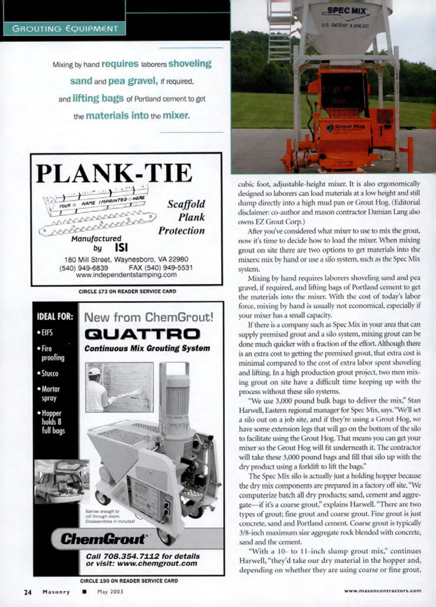 Masonry Magazine May 2003 Page. 26