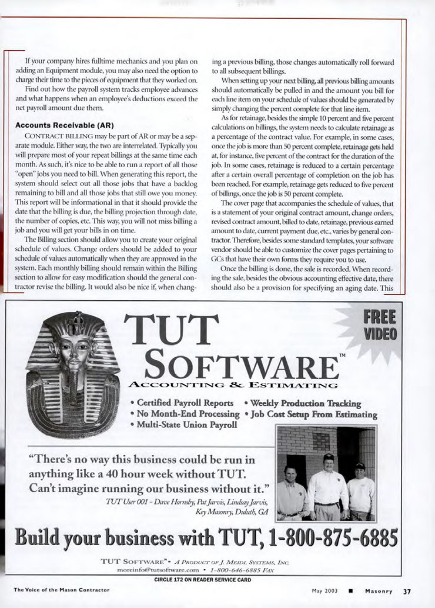 Masonry Magazine May 2003 Page. 39