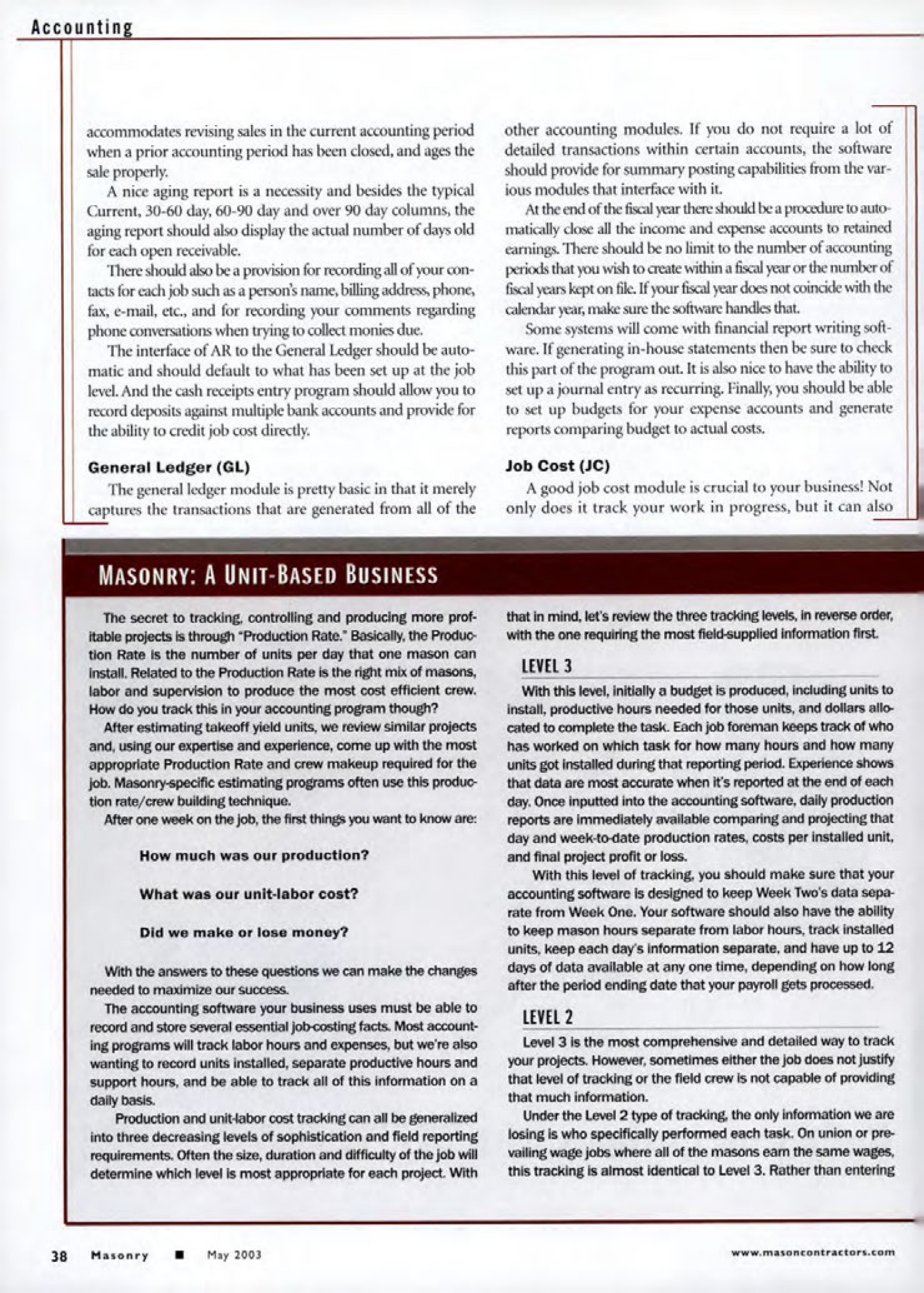 Masonry Magazine May 2003 Page. 40