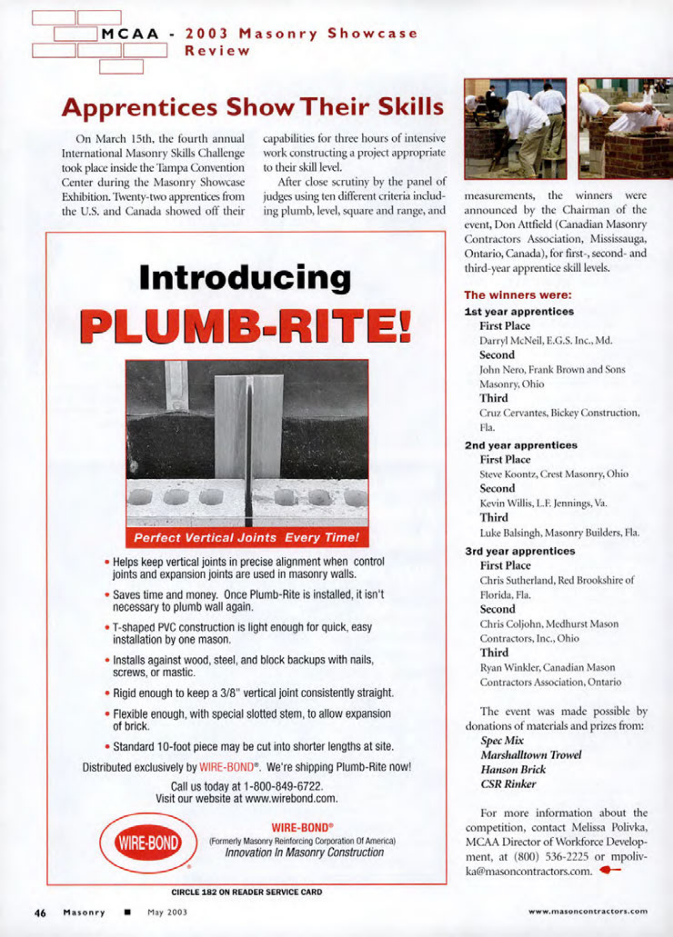 Masonry Magazine May 2003 Page. 48