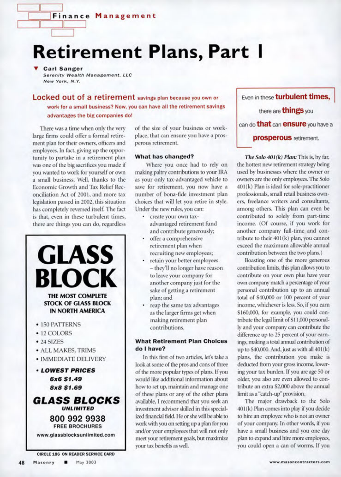 Masonry Magazine May 2003 Page. 50