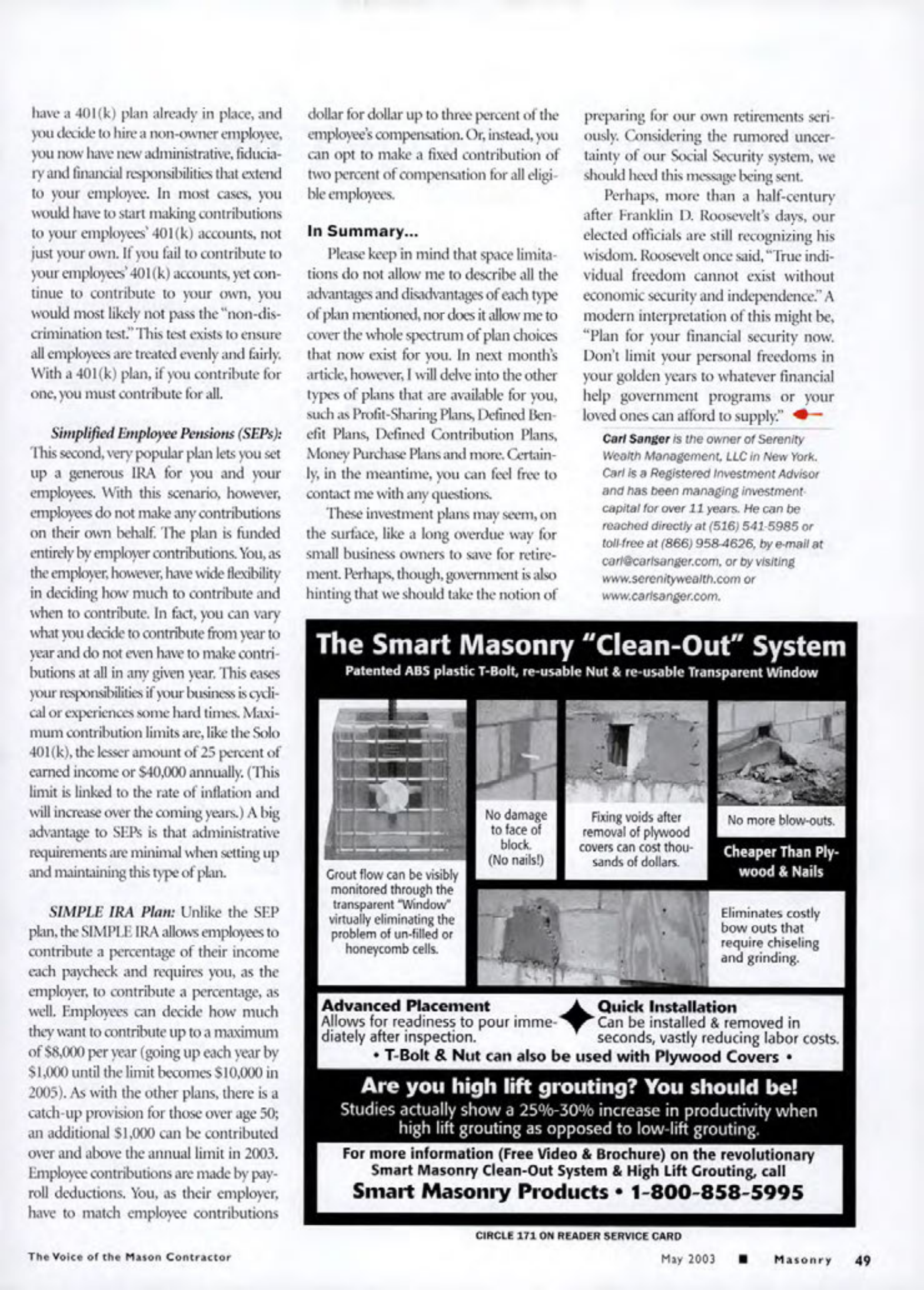 Masonry Magazine May 2003 Page. 51