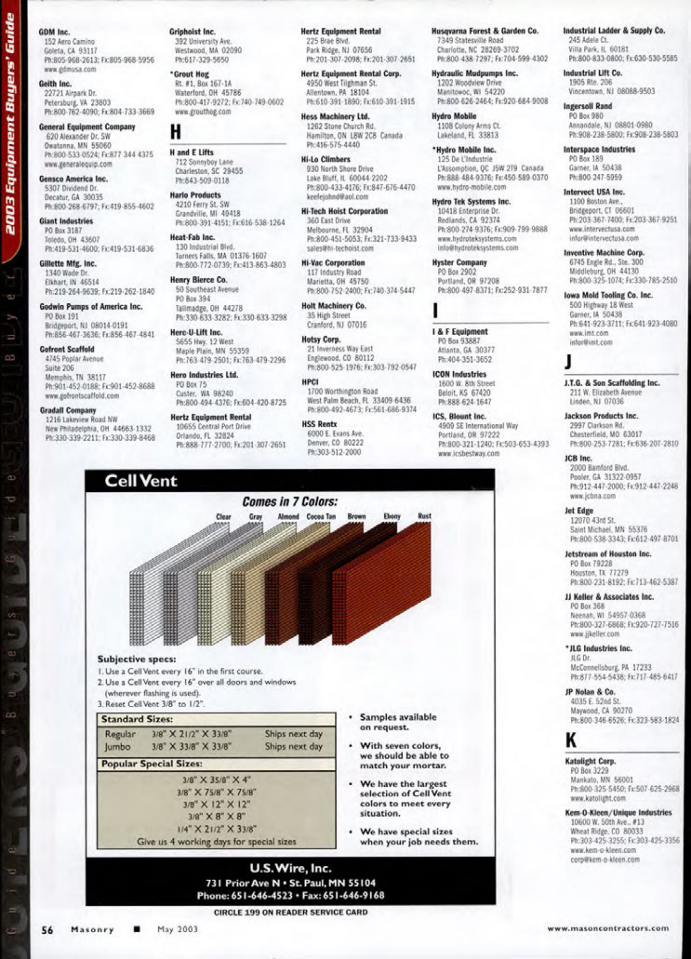 Masonry Magazine May 2003 Page. 58