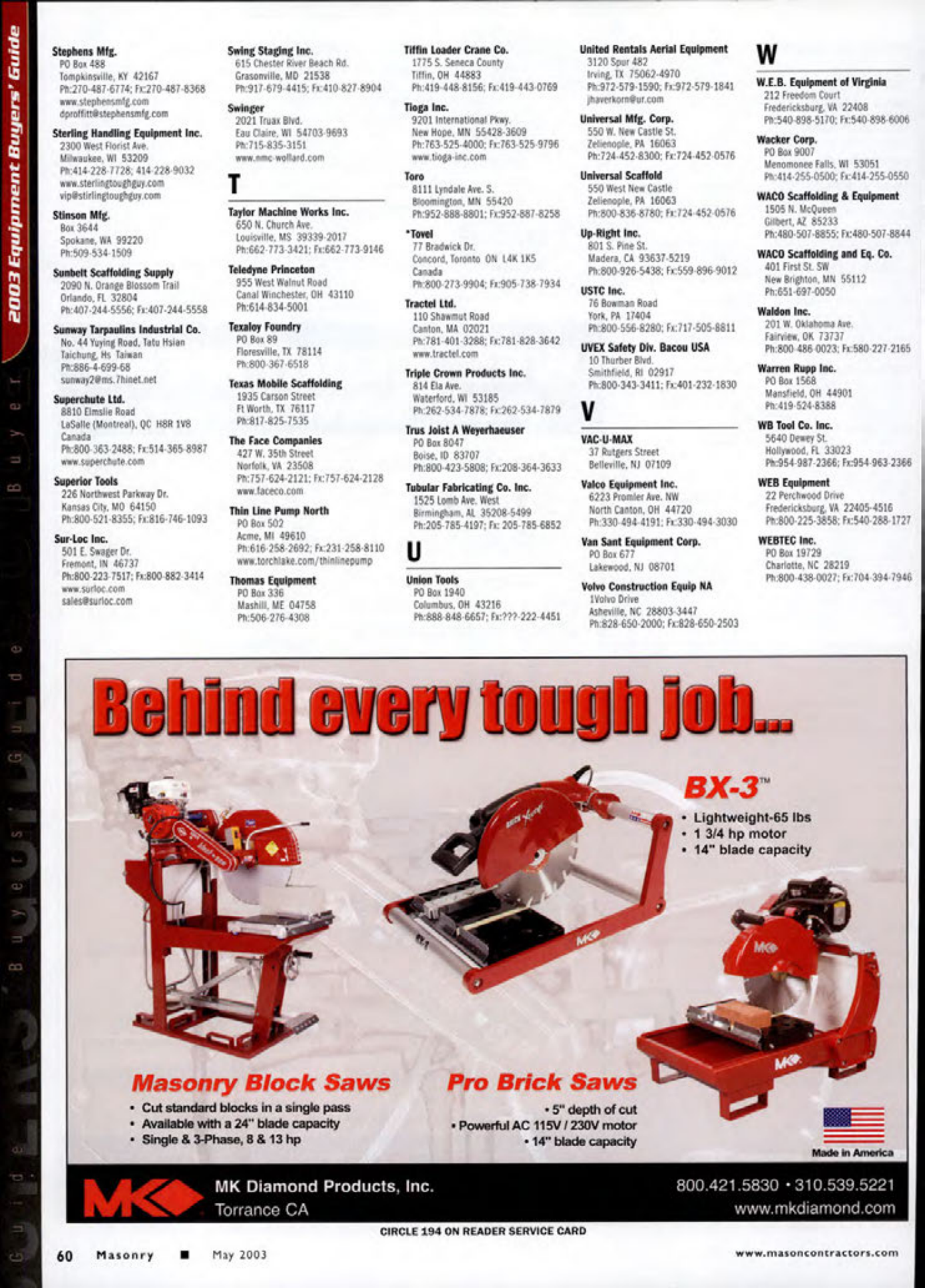 Masonry Magazine May 2003 Page. 62