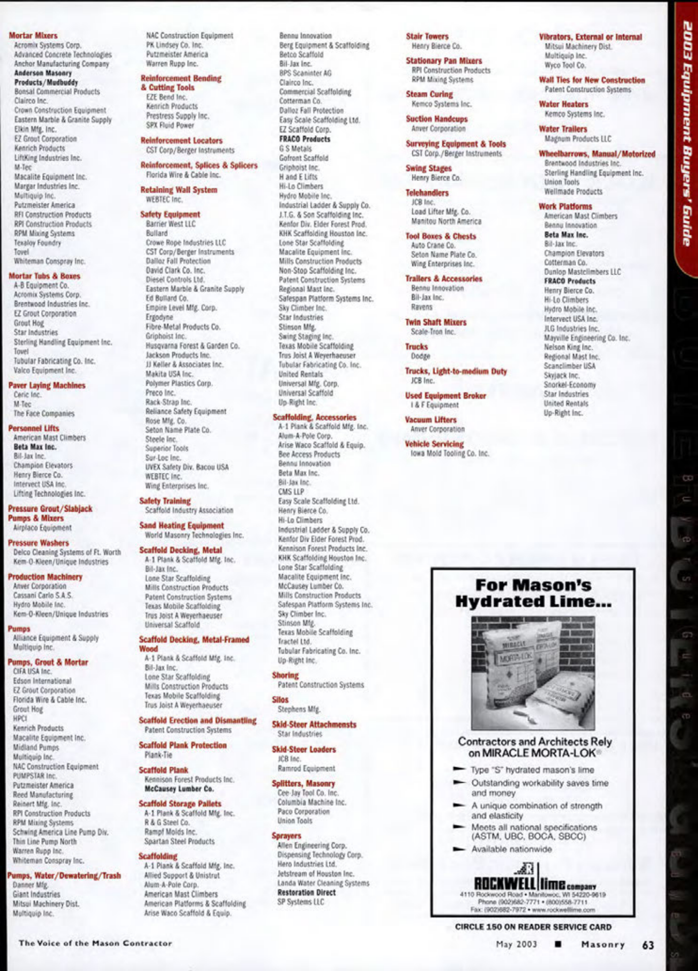 Masonry Magazine May 2003 Page. 65