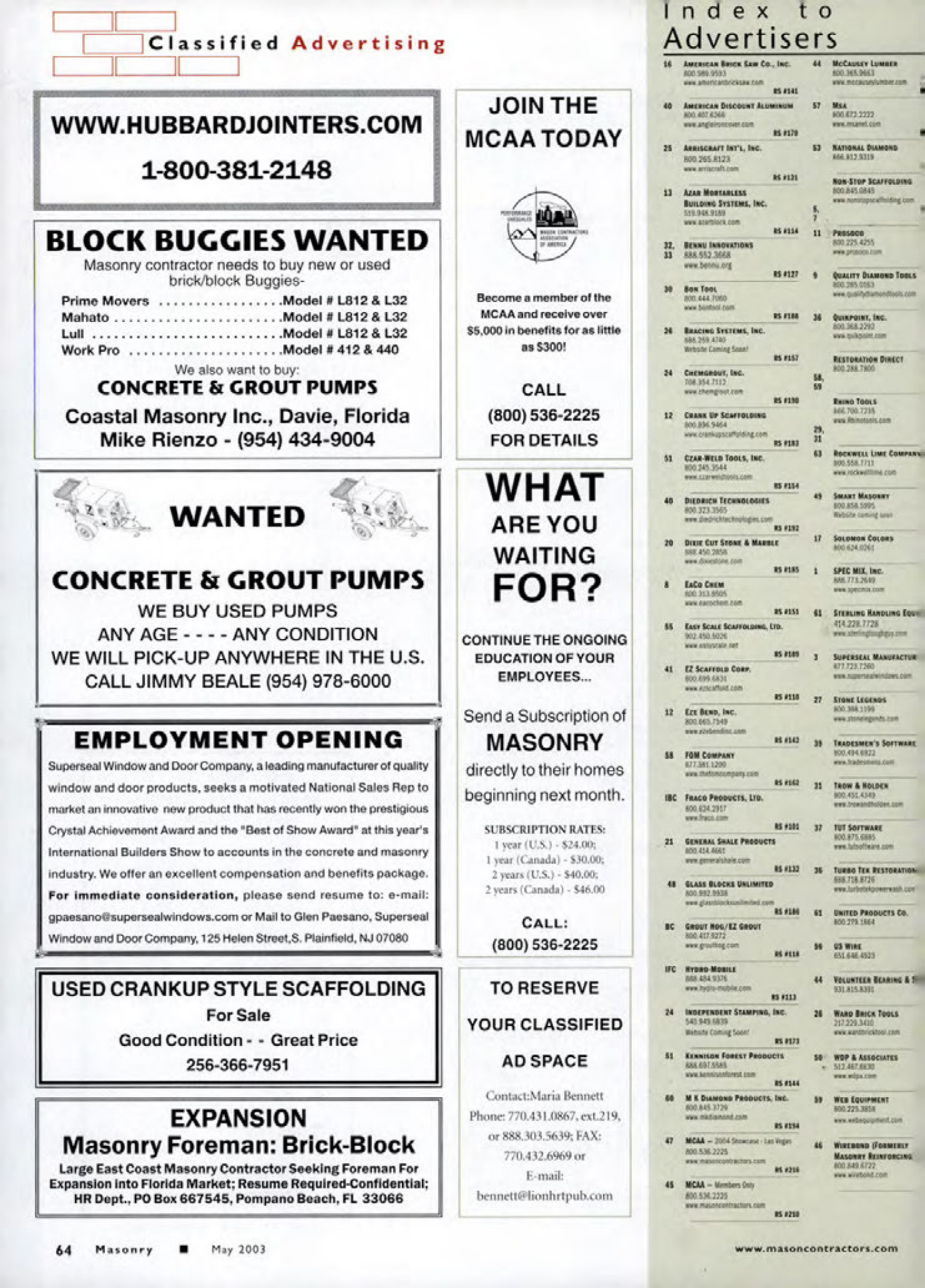 Masonry Magazine May 2003 Page. 66