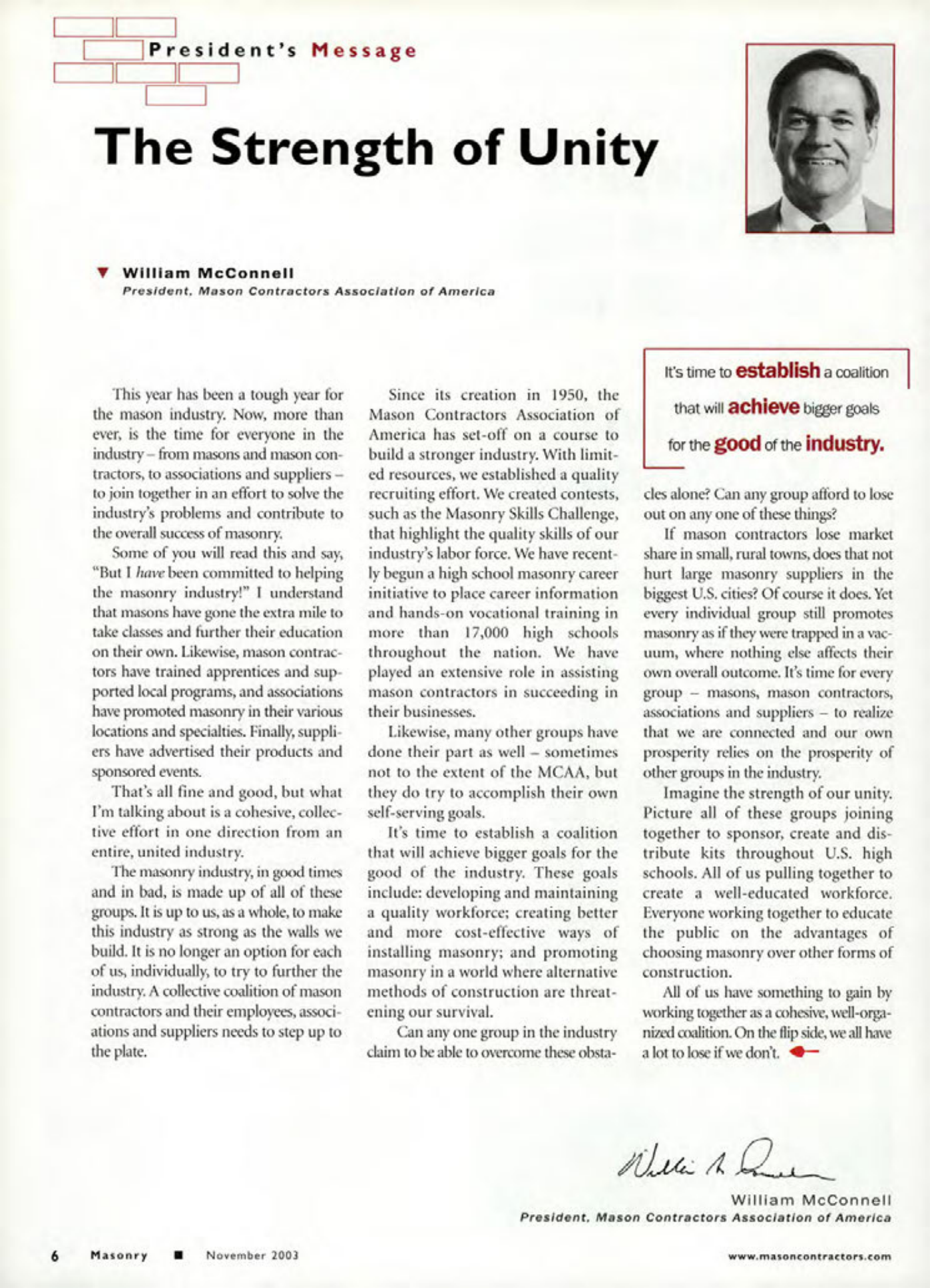 Masonry Magazine November 2003 Page. 8