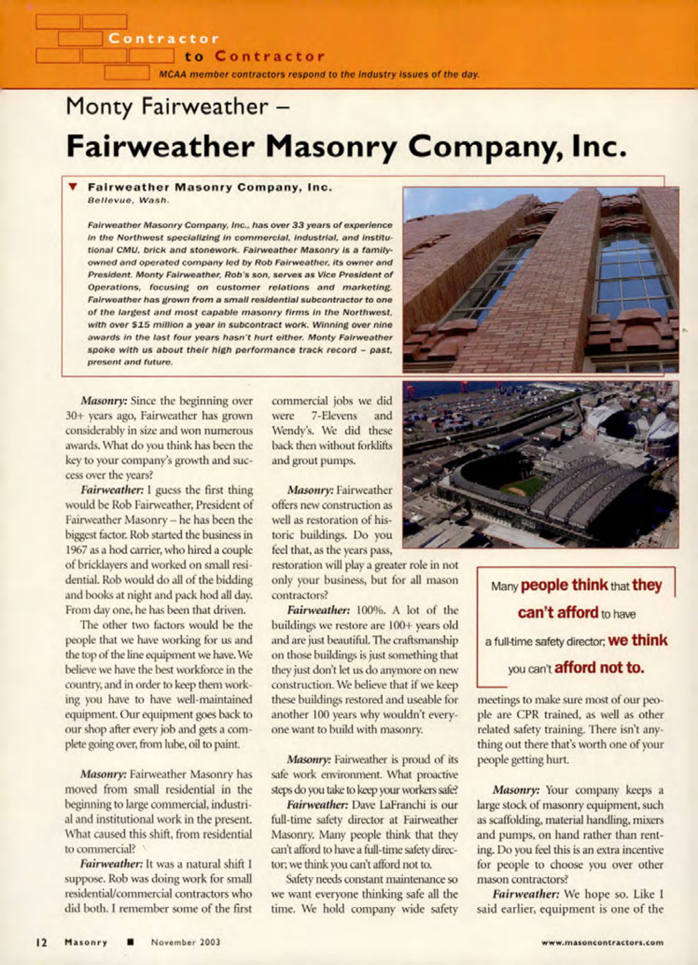 Masonry Magazine November 2003 Page. 14