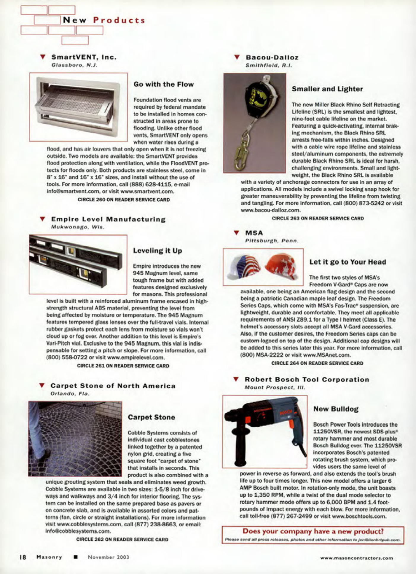 Masonry Magazine November 2003 Page. 20