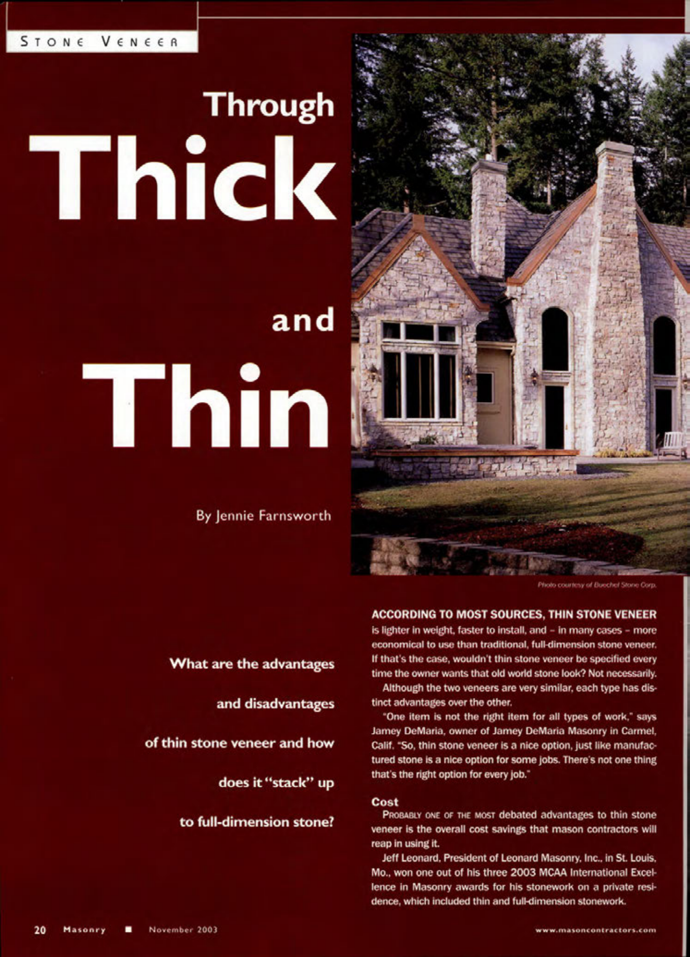 Masonry Magazine November 2003 Page. 22