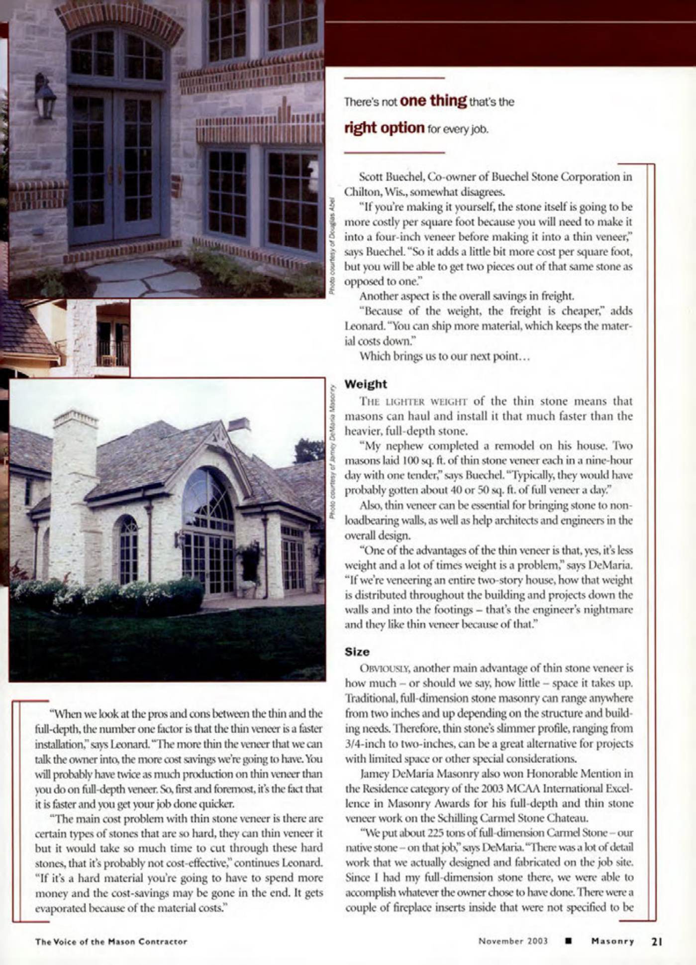 Masonry Magazine November 2003 Page. 23