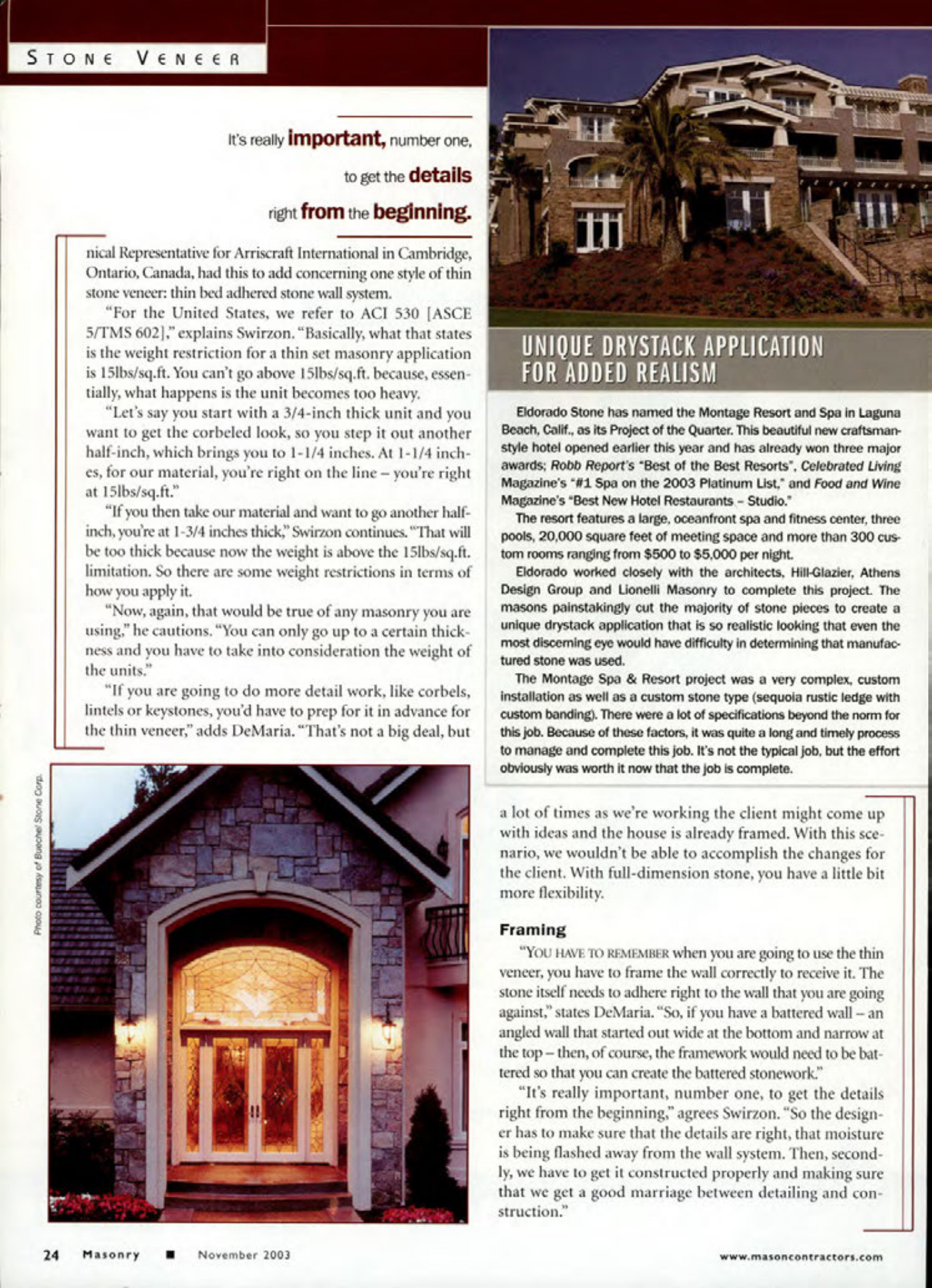 Masonry Magazine November 2003 Page. 26