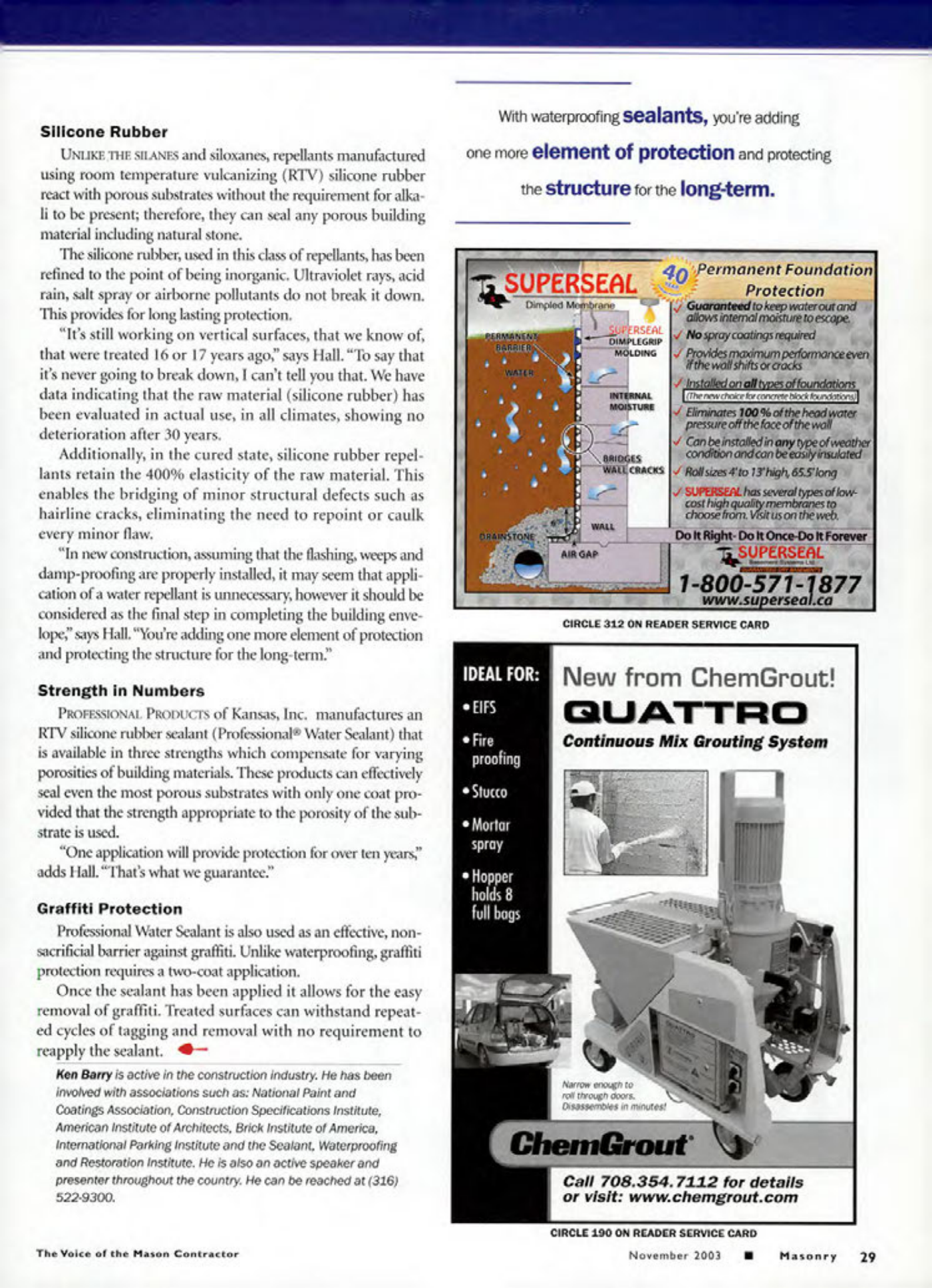 Masonry Magazine November 2003 Page. 31