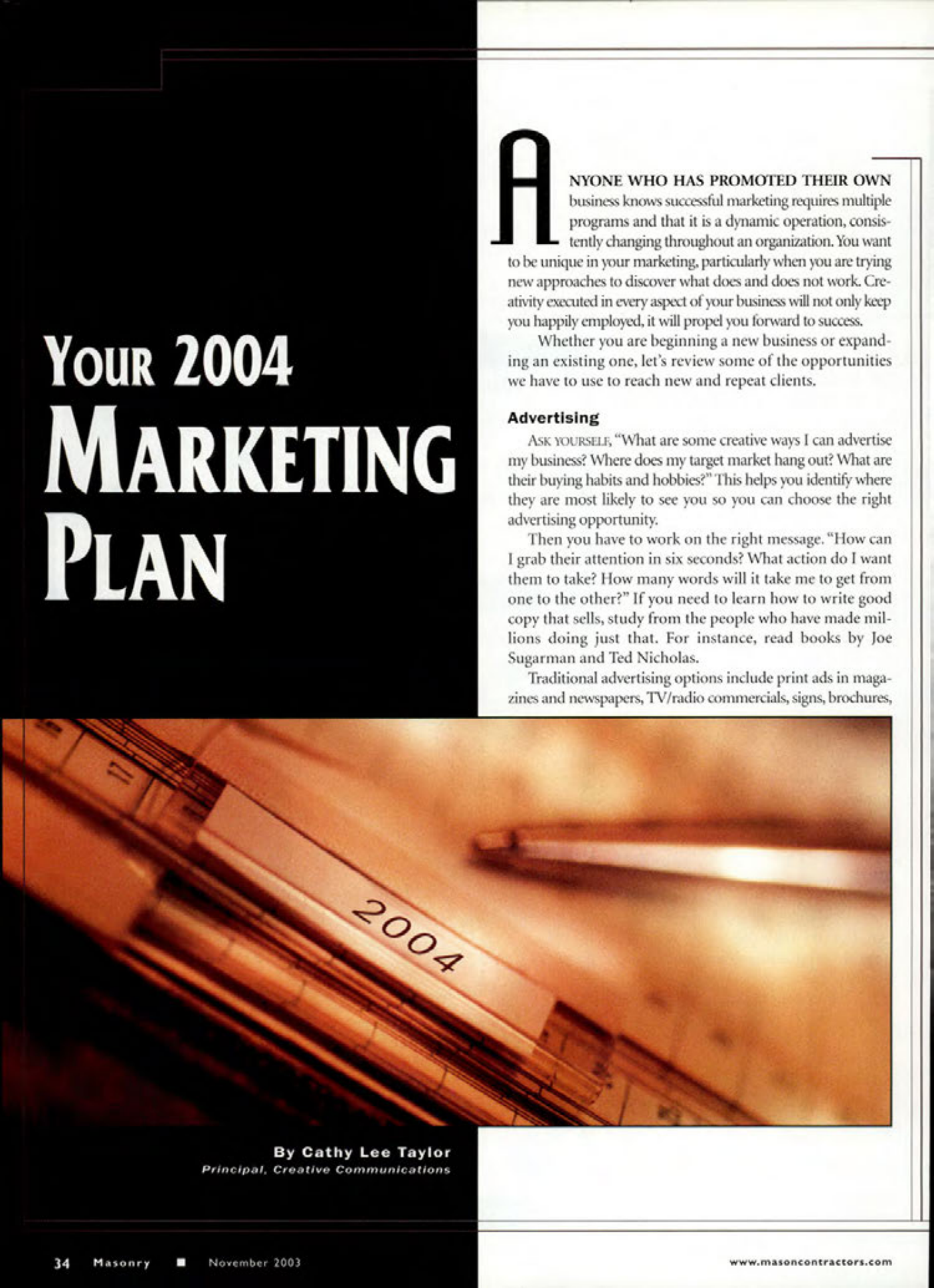 Masonry Magazine November 2003 Page. 36