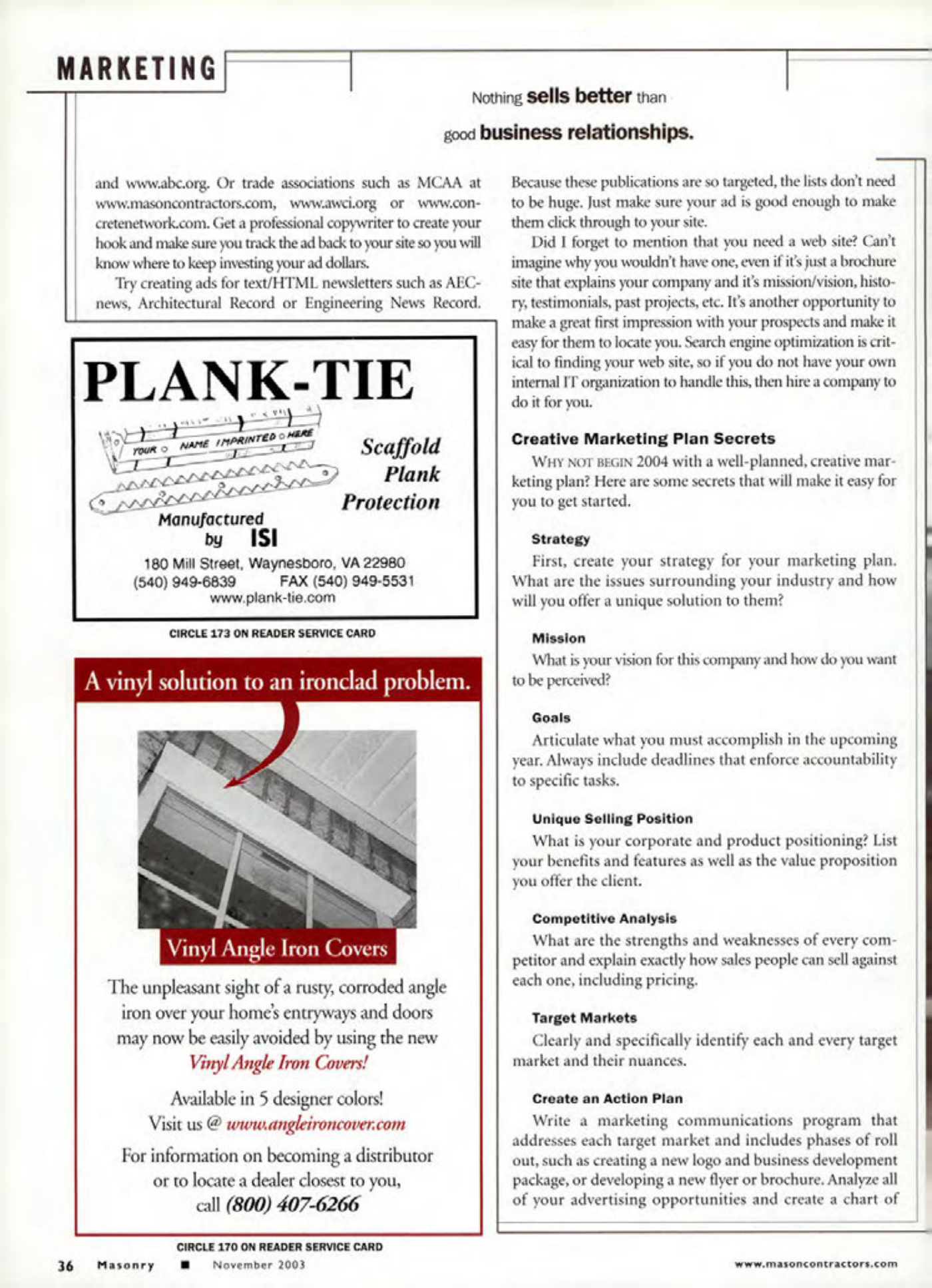 Masonry Magazine November 2003 Page. 38