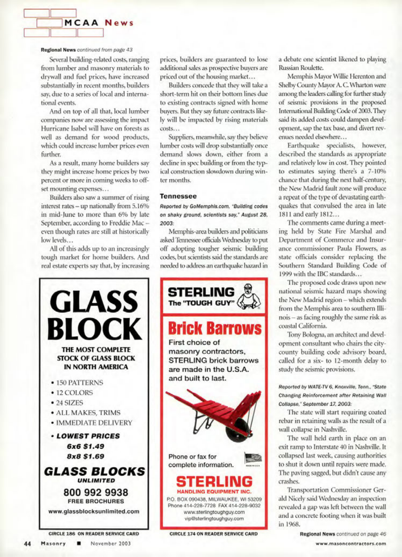 Masonry Magazine November 2003 Page. 46
