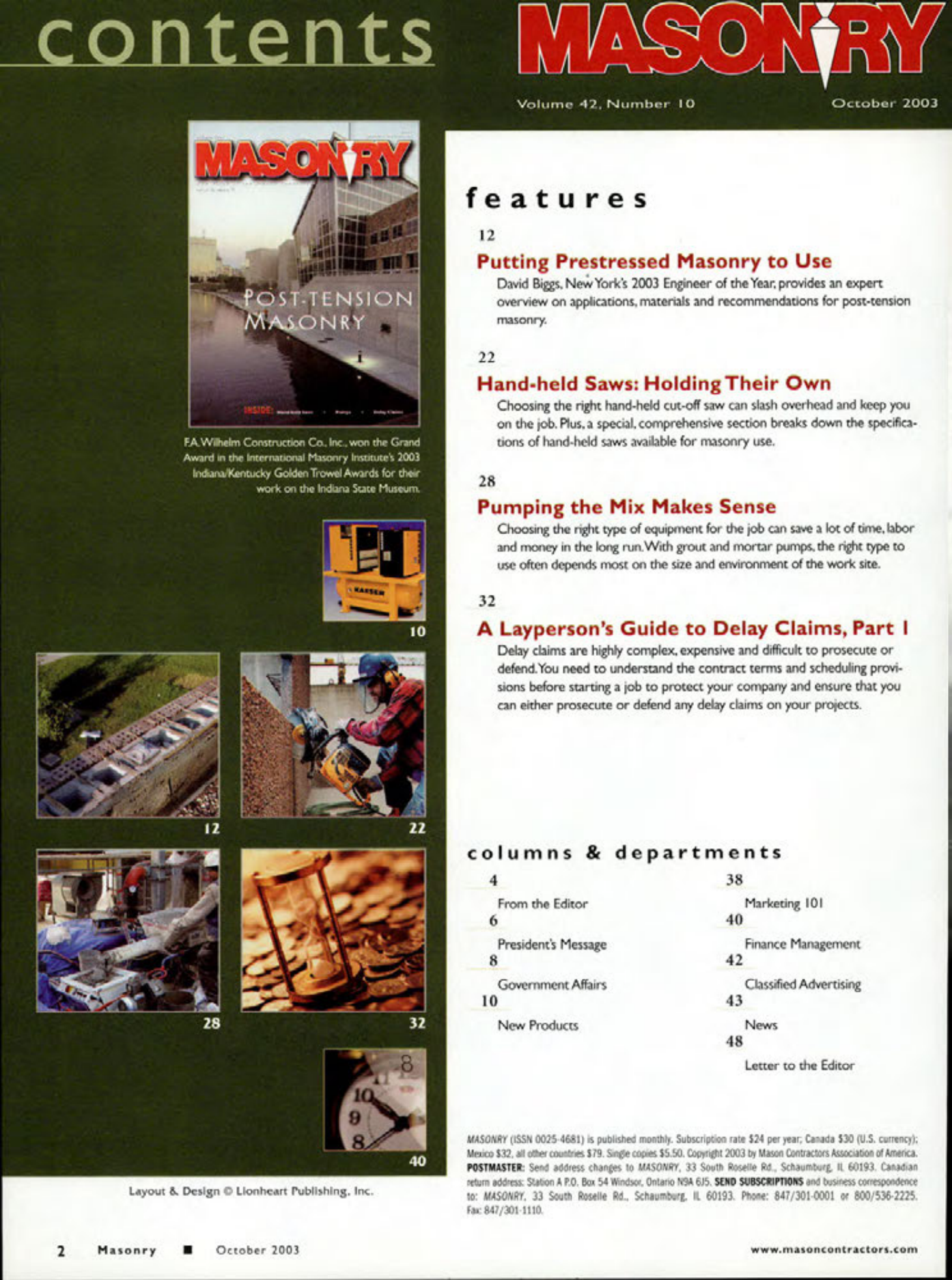 Masonry Magazine October 2003 Page. 4
