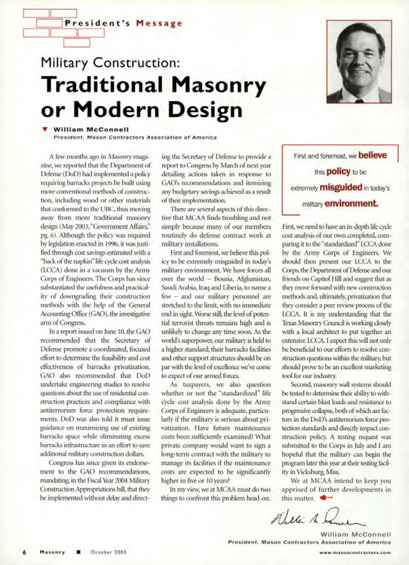Masonry Magazine October 2003 Page. 8