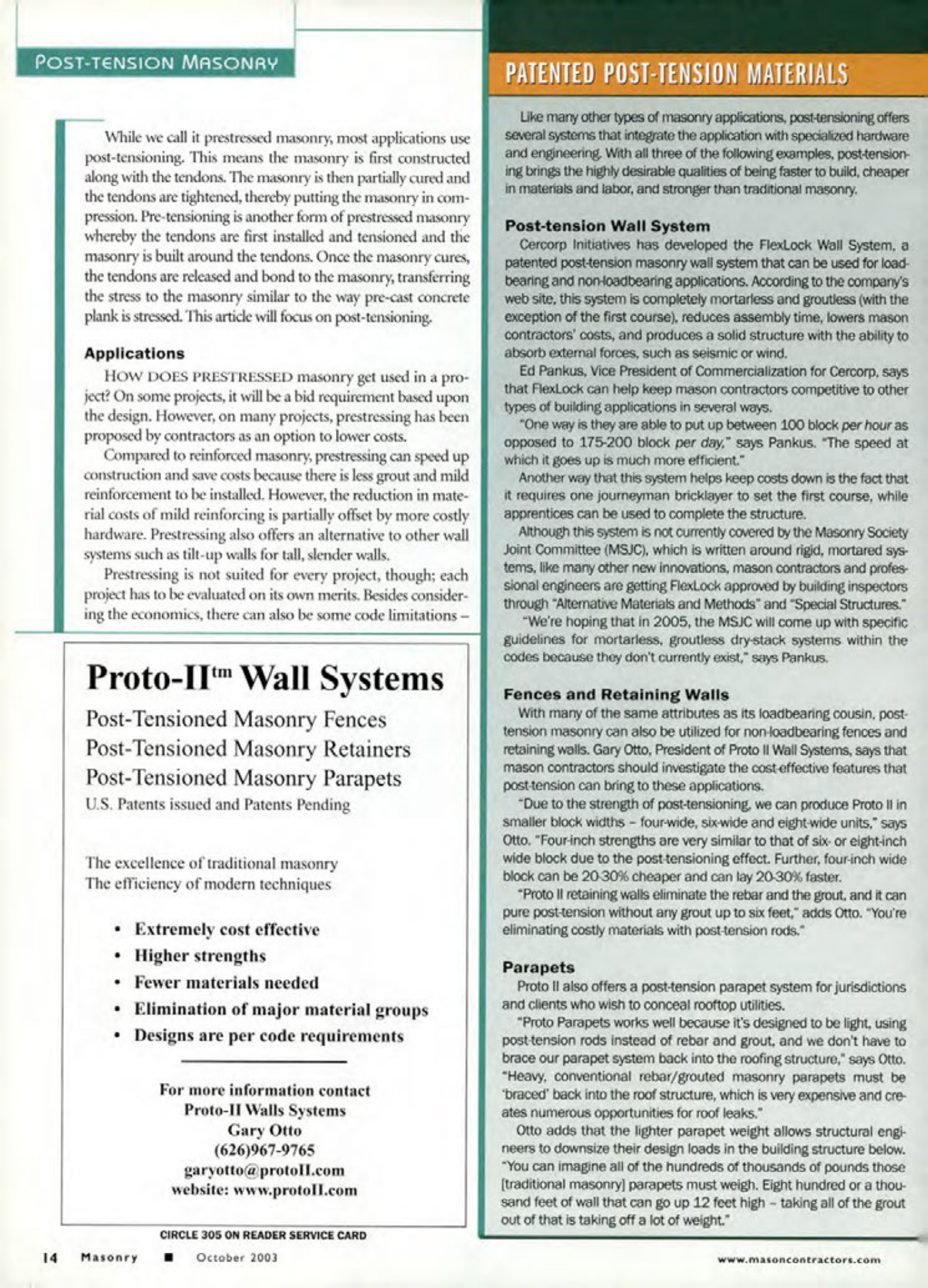 Masonry Magazine October 2003 Page. 16