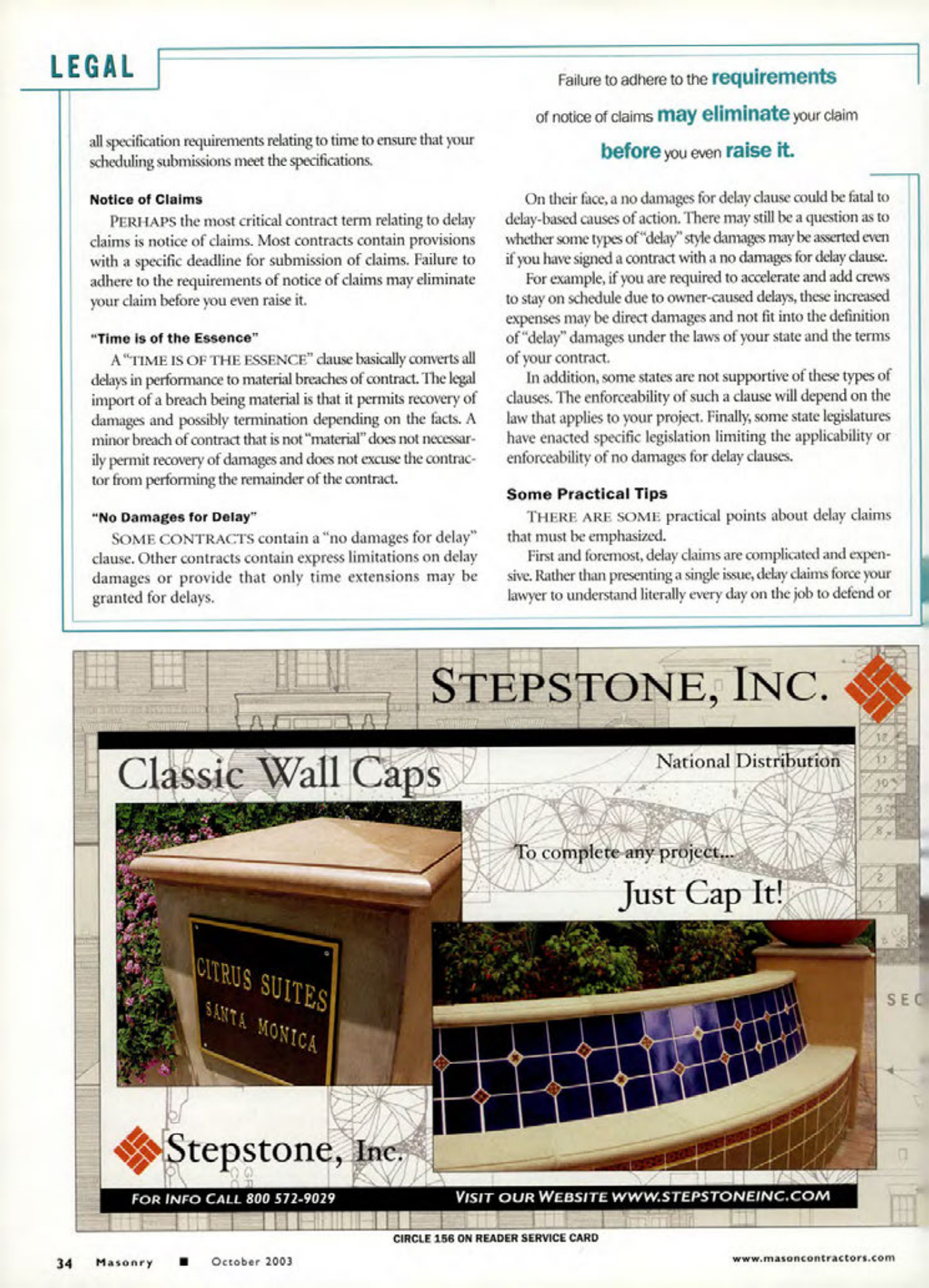 Masonry Magazine October 2003 Page. 36