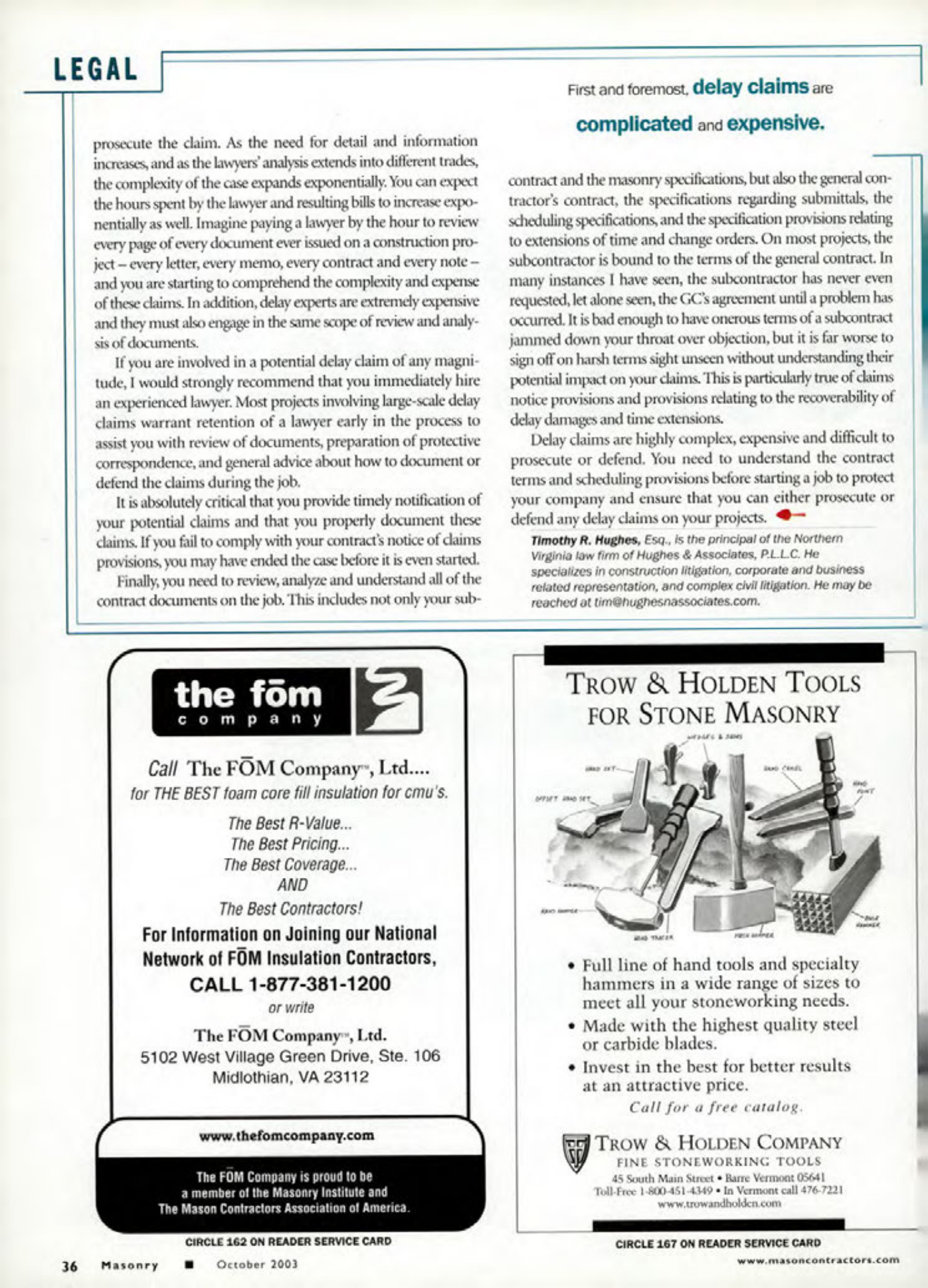 Masonry Magazine October 2003 Page. 38