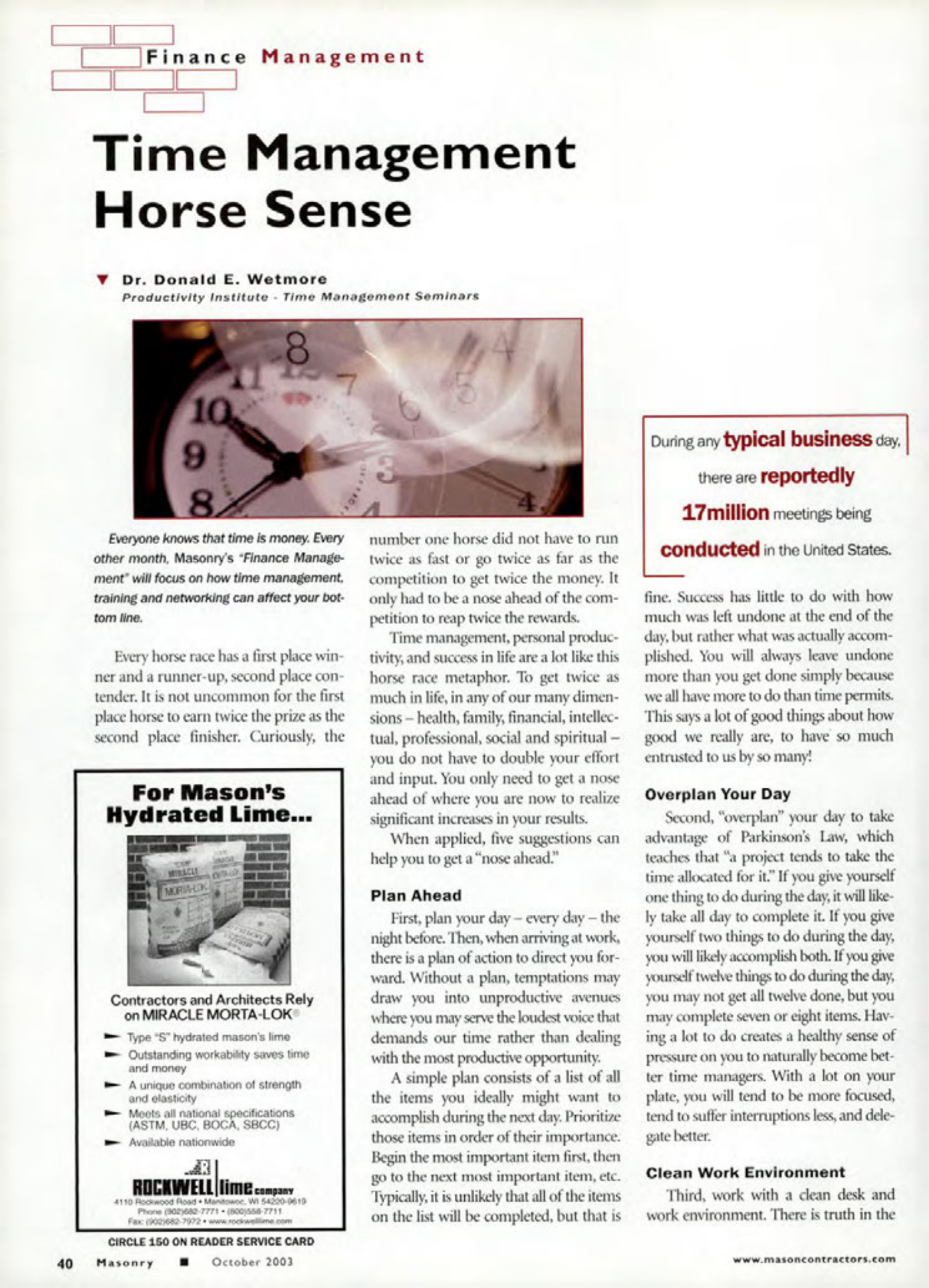 Masonry Magazine October 2003 Page. 42