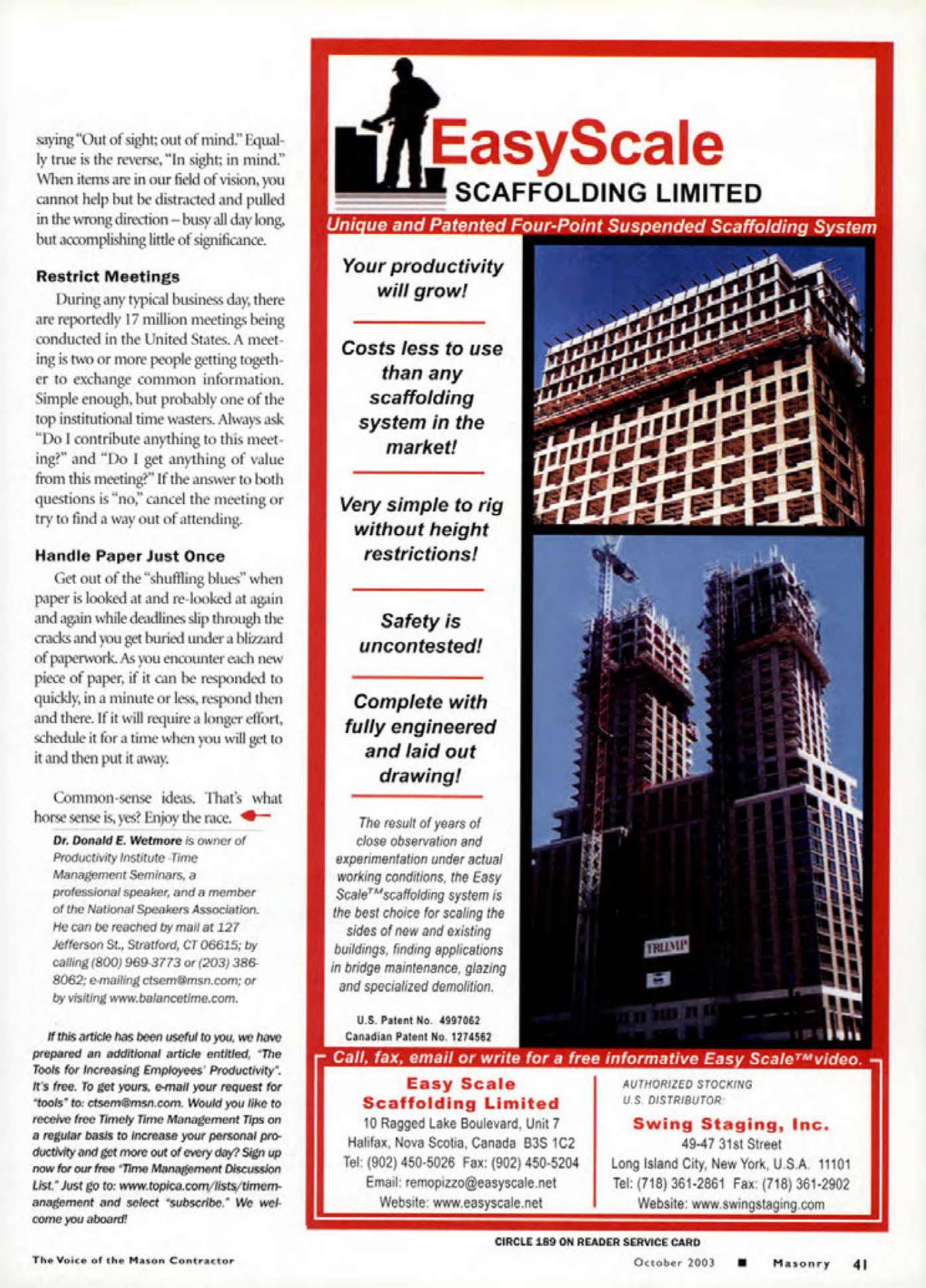 Masonry Magazine October 2003 Page. 43