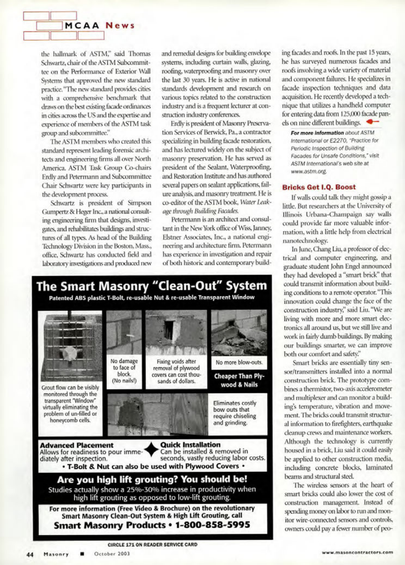 Masonry Magazine October 2003 Page. 46