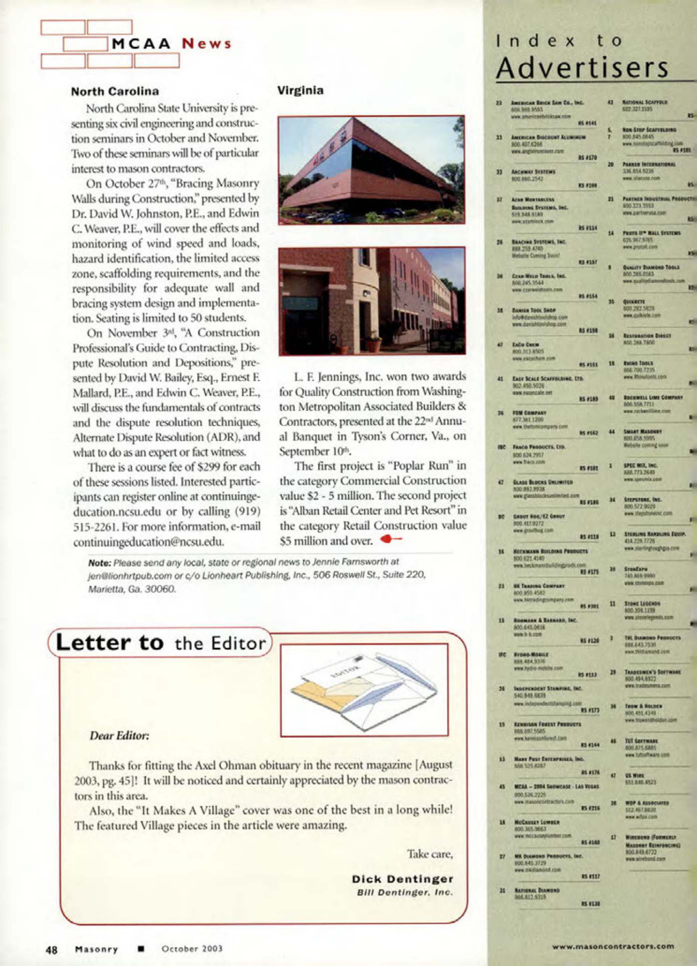 Masonry Magazine October 2003 Page. 50