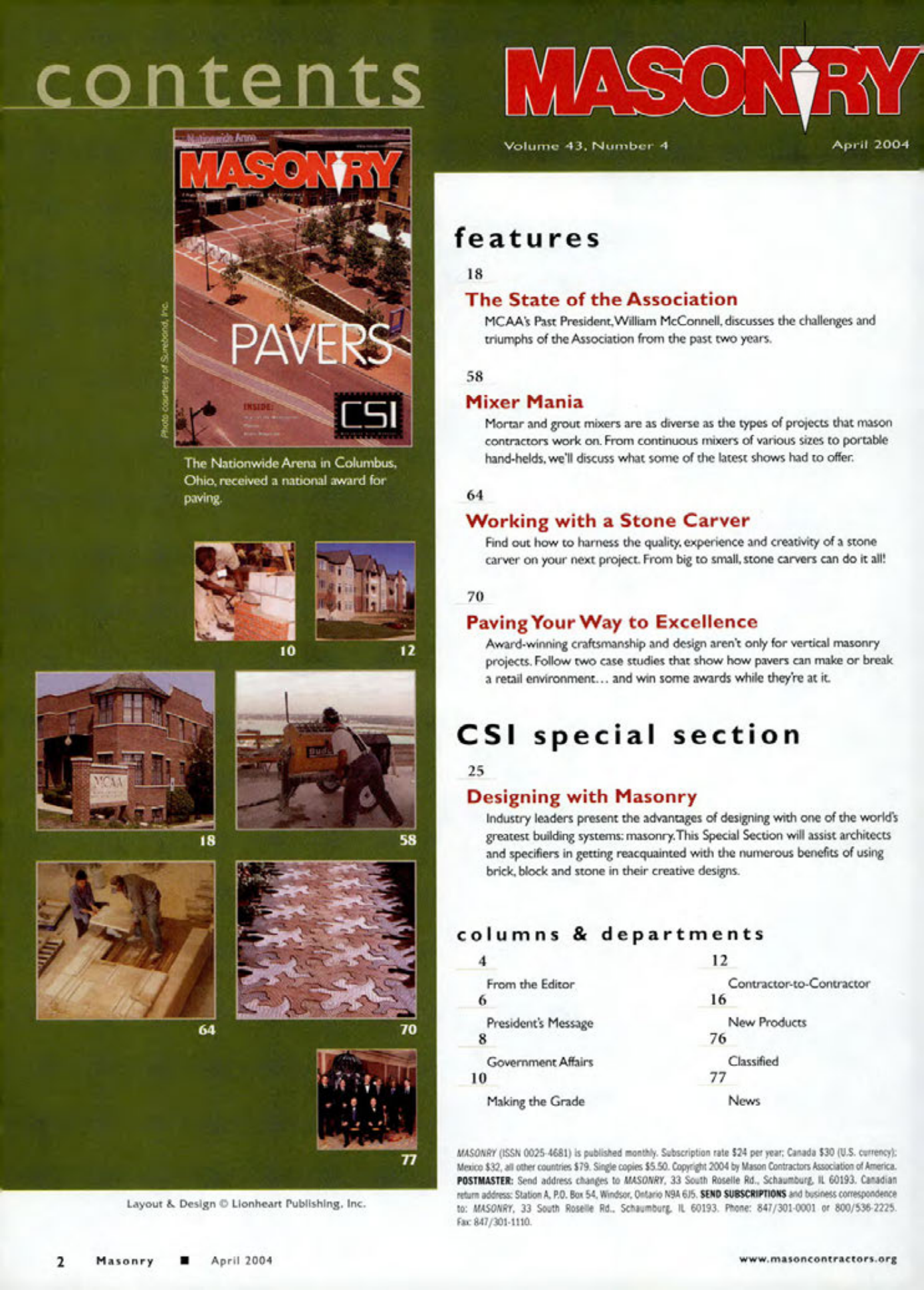 Masonry Magazine April 2004 Page. 4