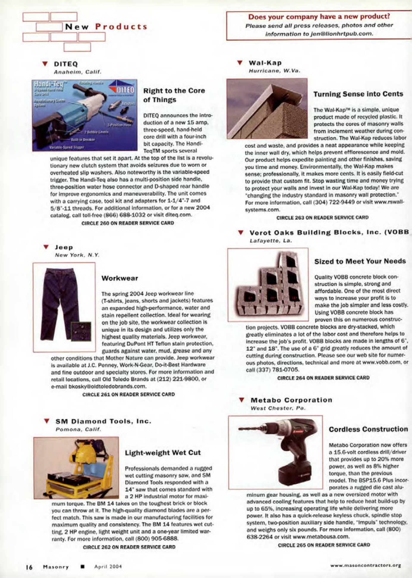 Masonry Magazine April 2004 Page. 18