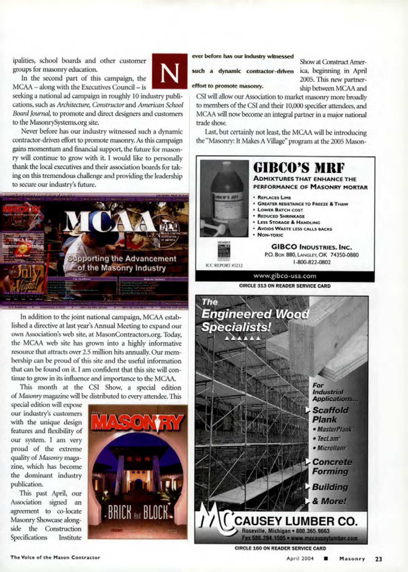 Masonry Magazine April 2004 Page. 25