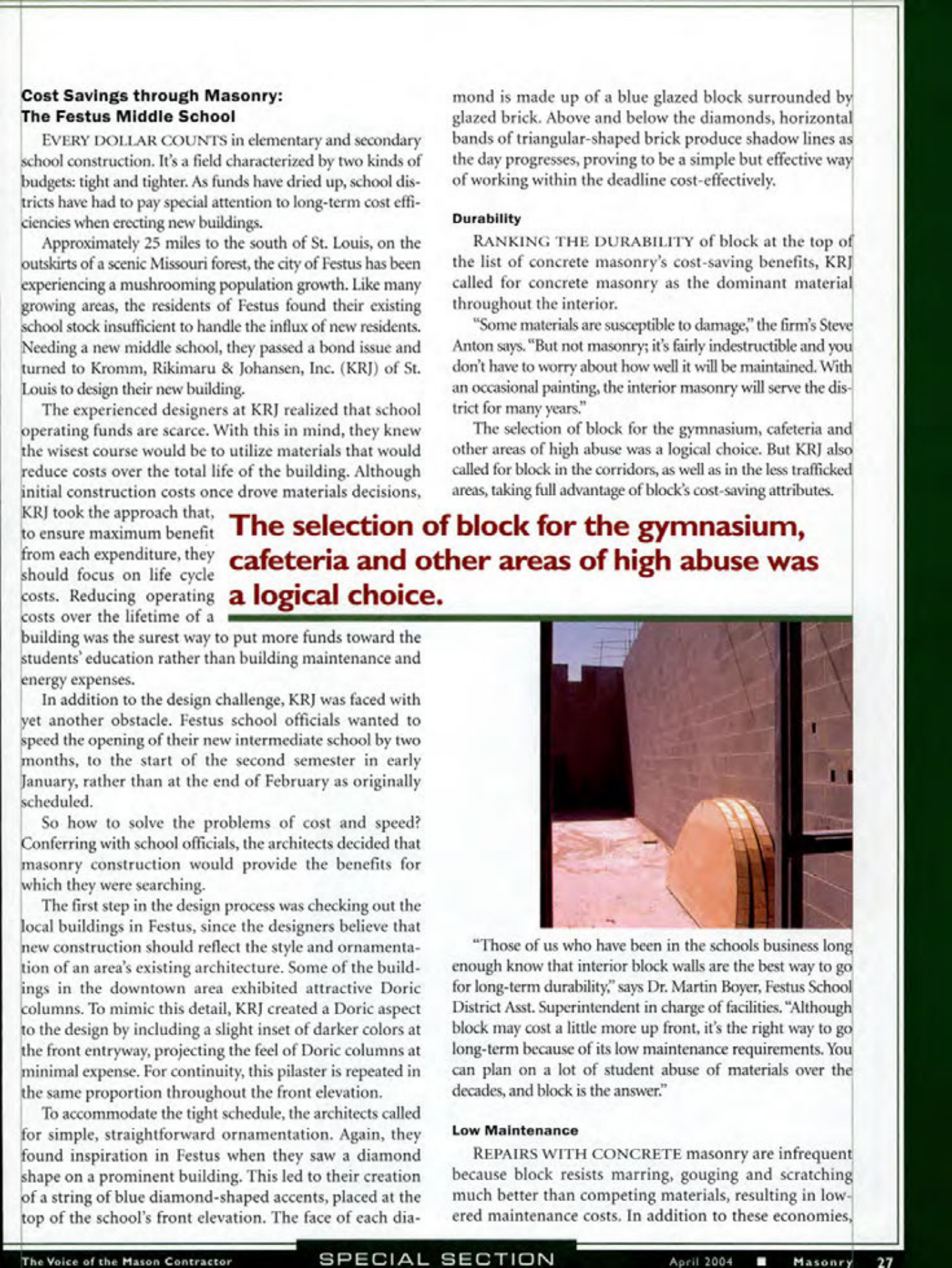 Masonry Magazine April 2004 Page. 29
