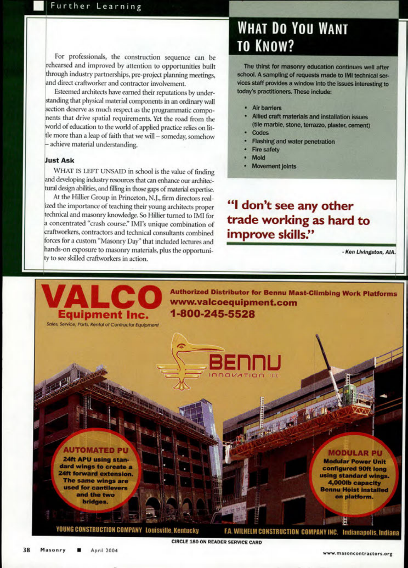 Masonry Magazine April 2004 Page. 40