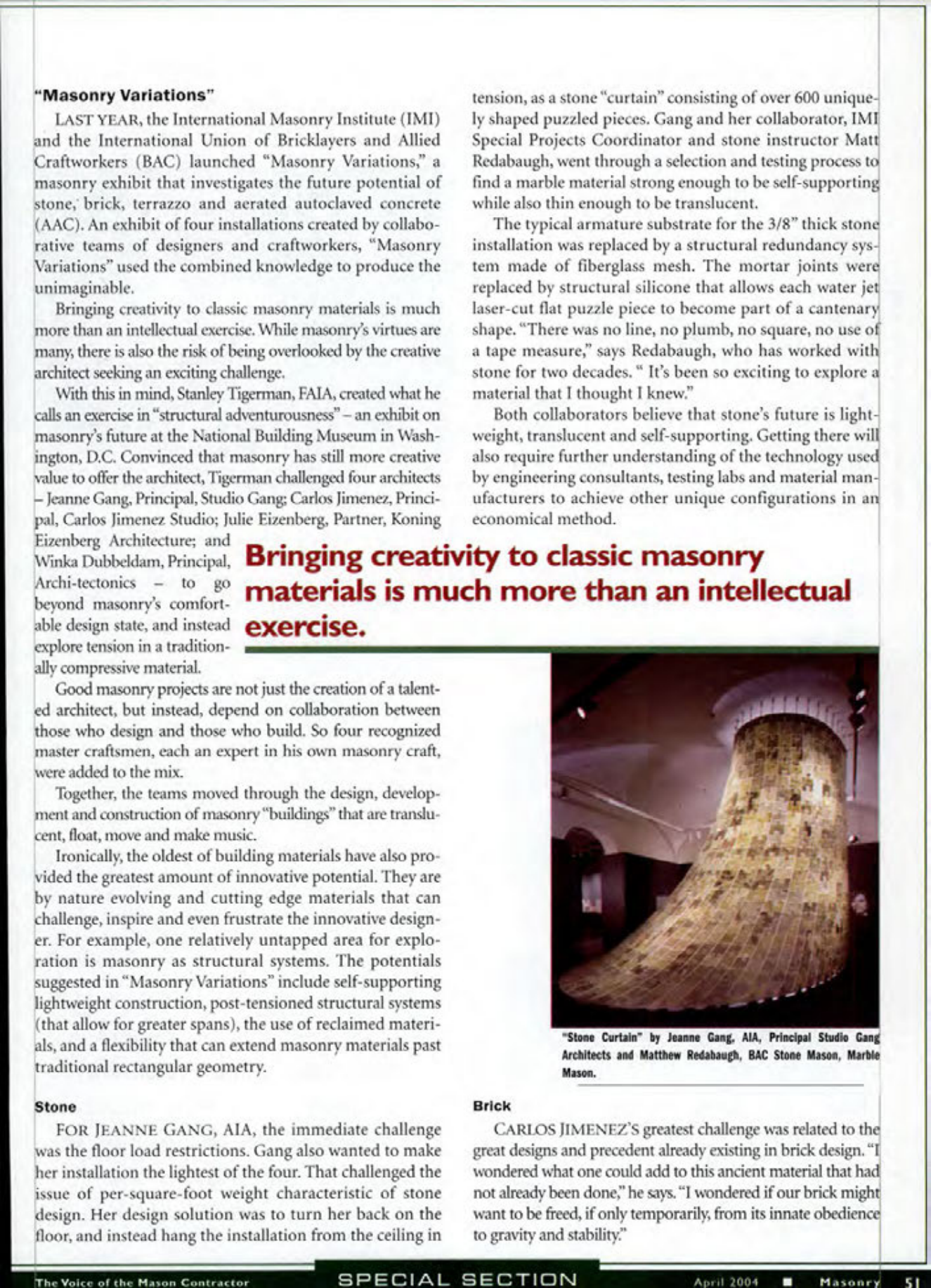 Masonry Magazine April 2004 Page. 53