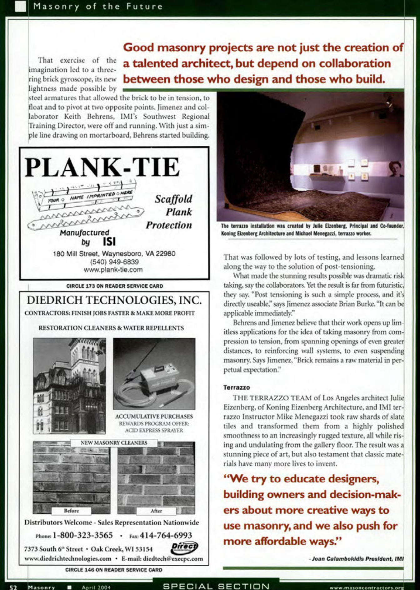 Masonry Magazine April 2004 Page. 54