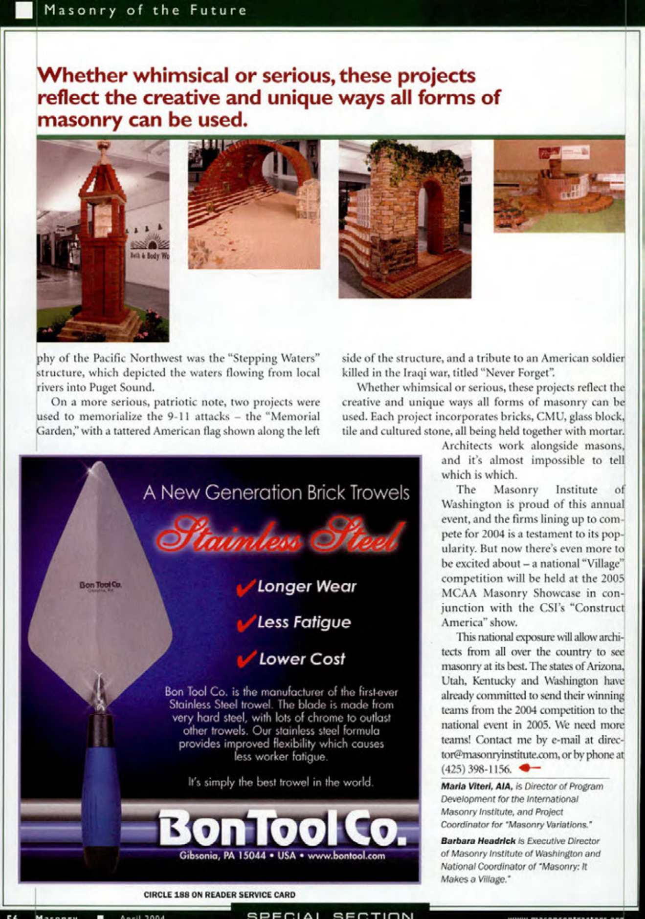Masonry Magazine April 2004 Page. 58