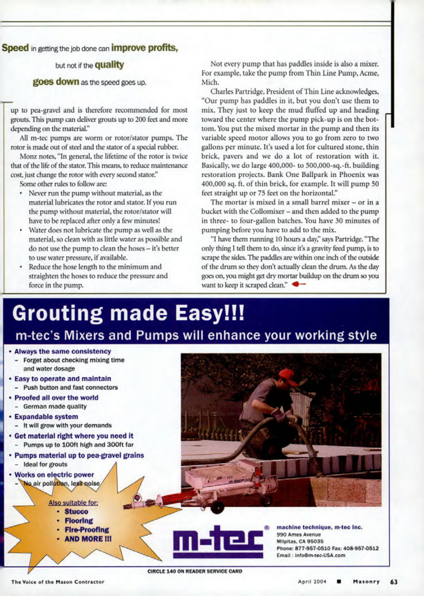 Masonry Magazine April 2004 Page. 65