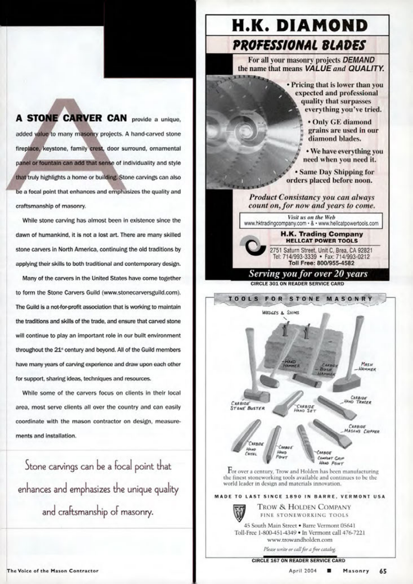 Masonry Magazine April 2004 Page. 67