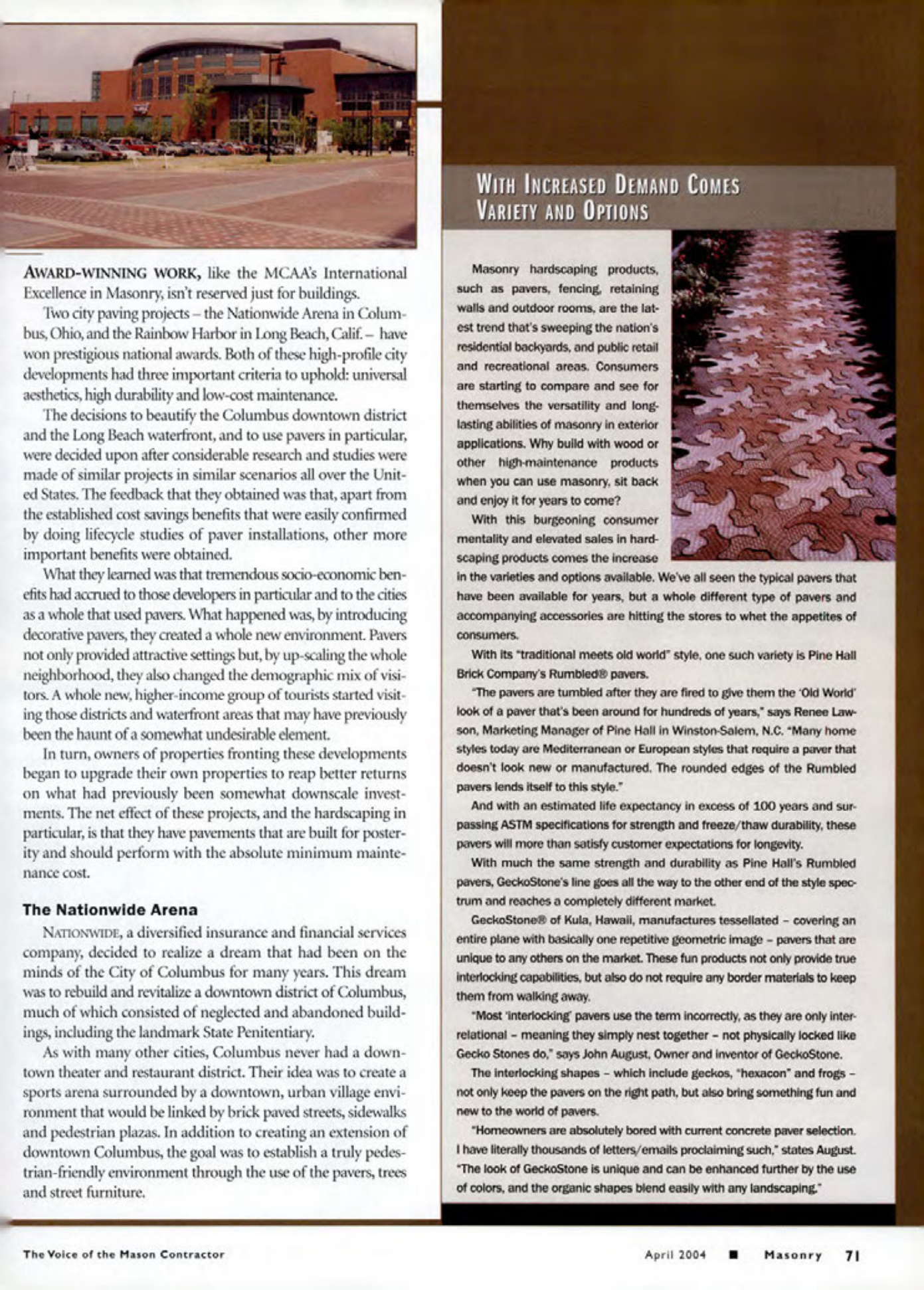 Masonry Magazine April 2004 Page. 73