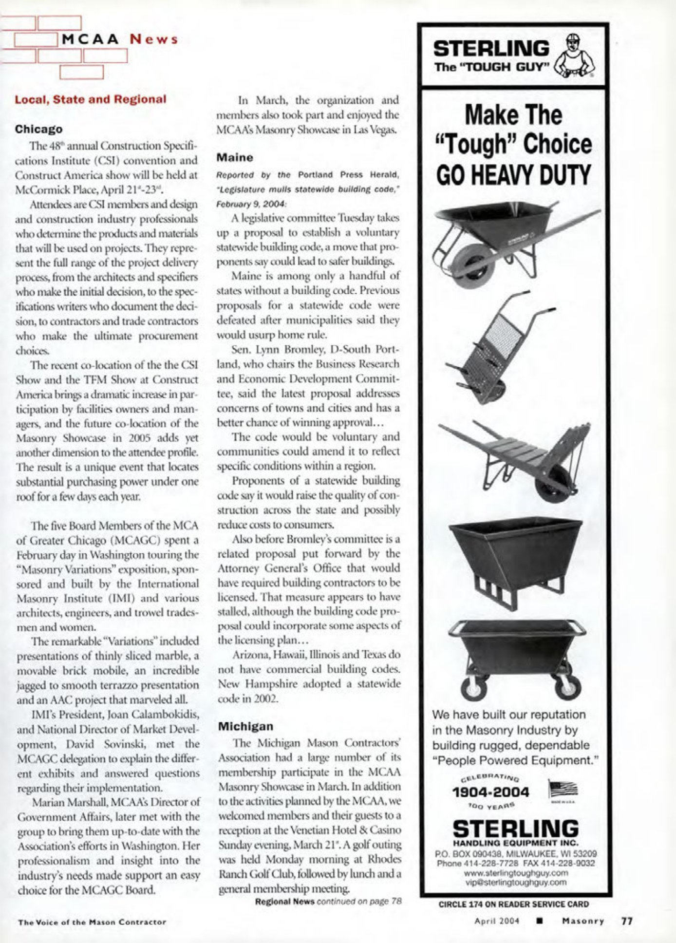 Masonry Magazine April 2004 Page. 79