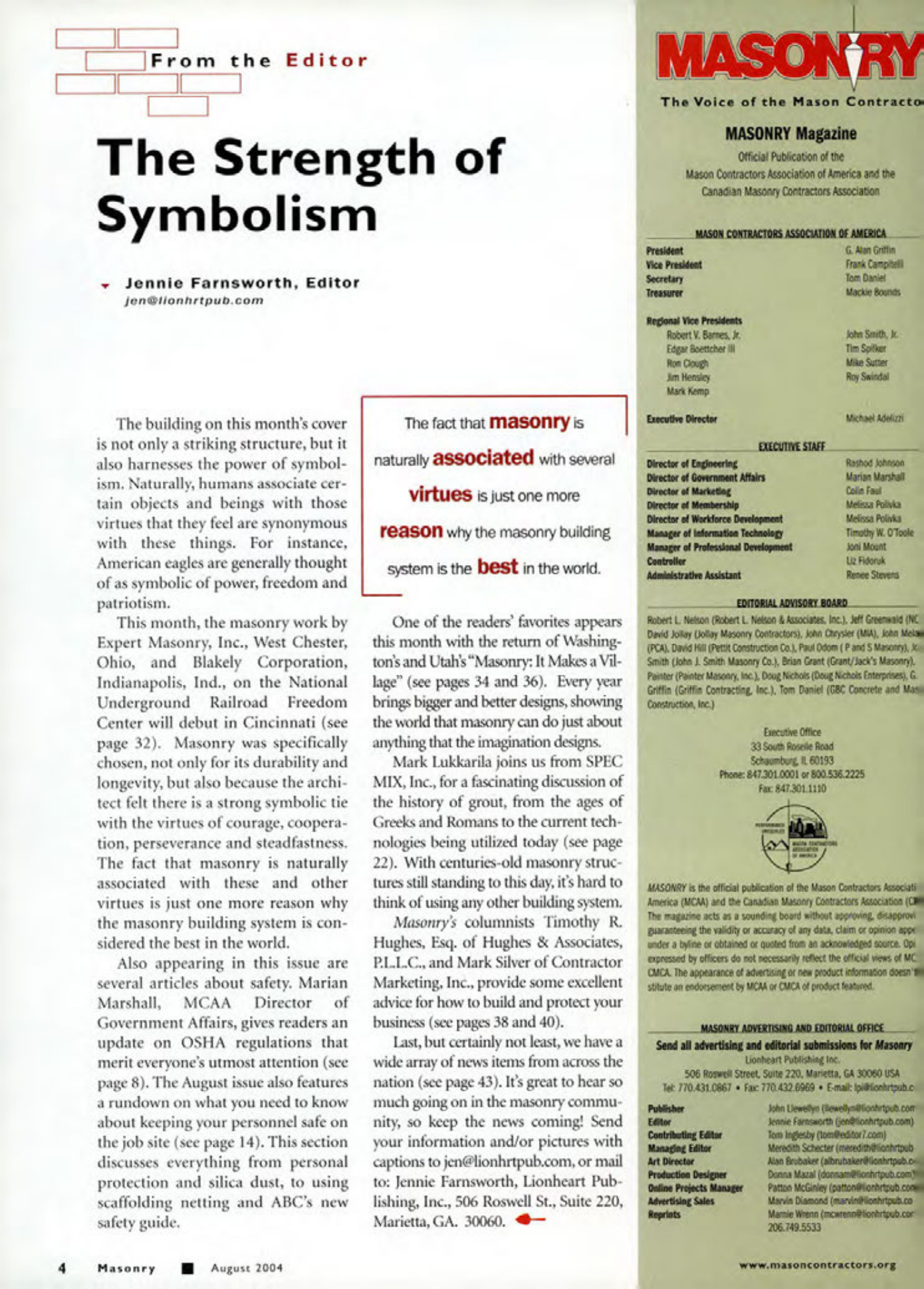 Masonry Magazine August 2004 Page. 6