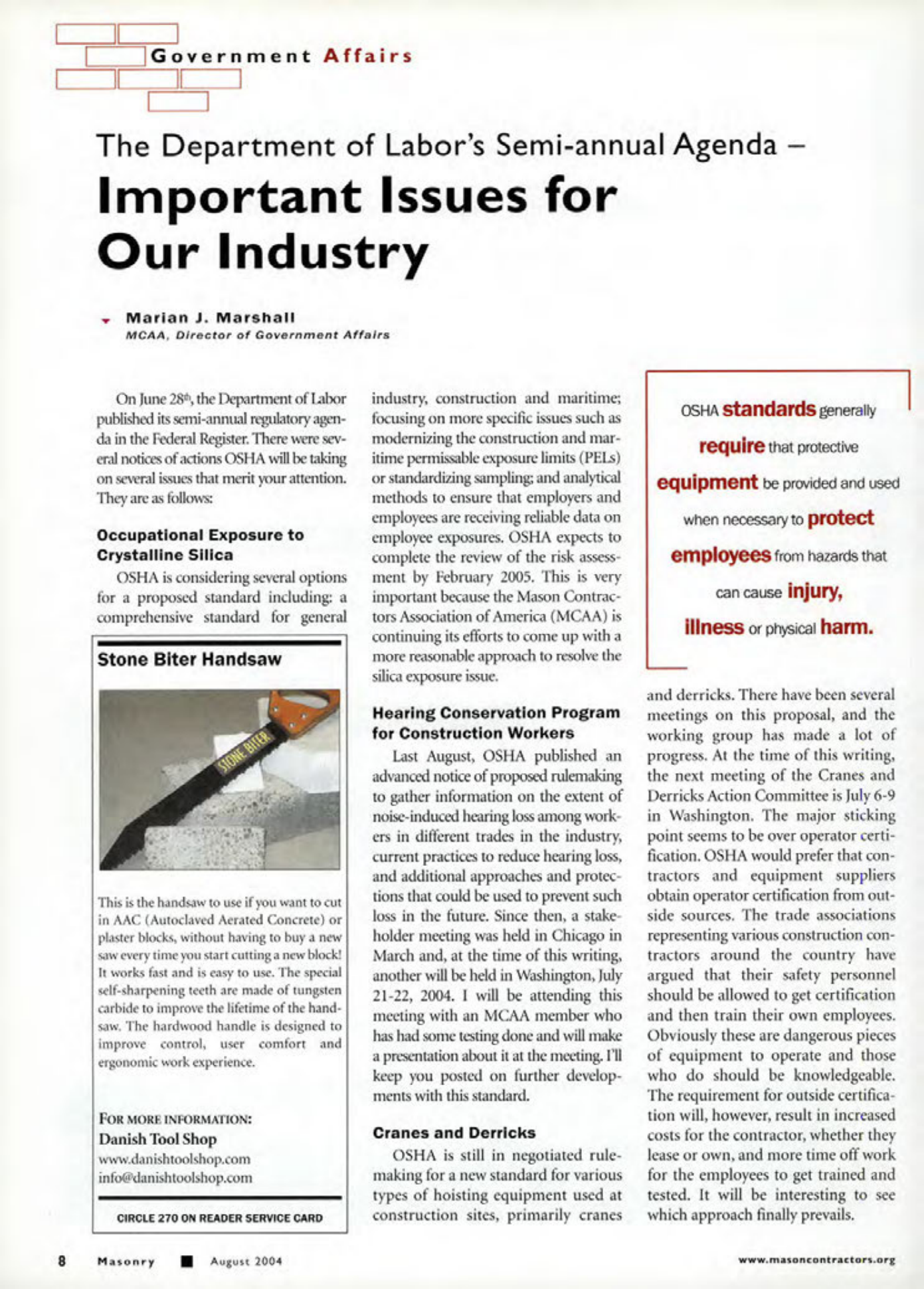 Masonry Magazine August 2004 Page. 10