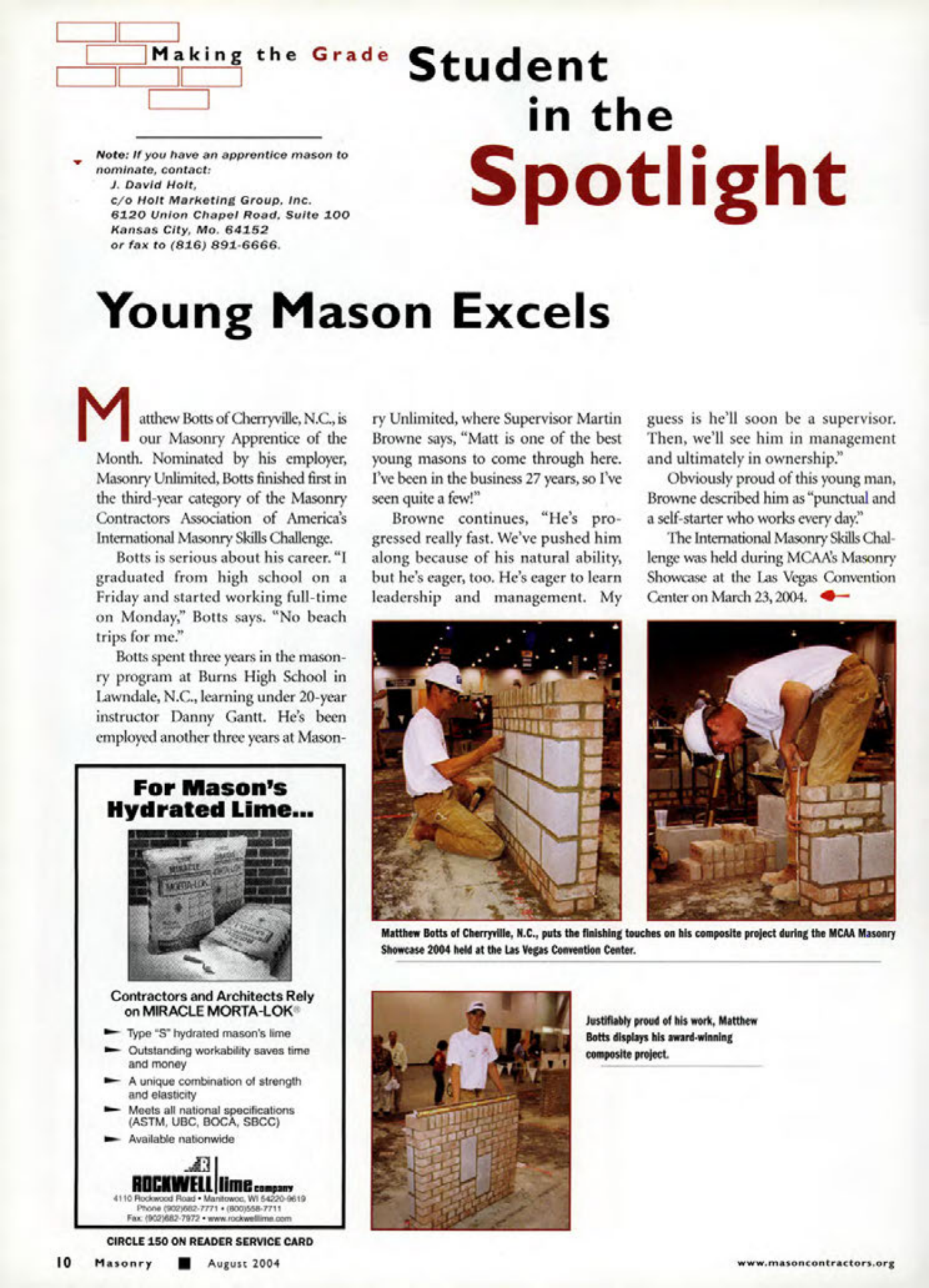 Masonry Magazine August 2004 Page. 12