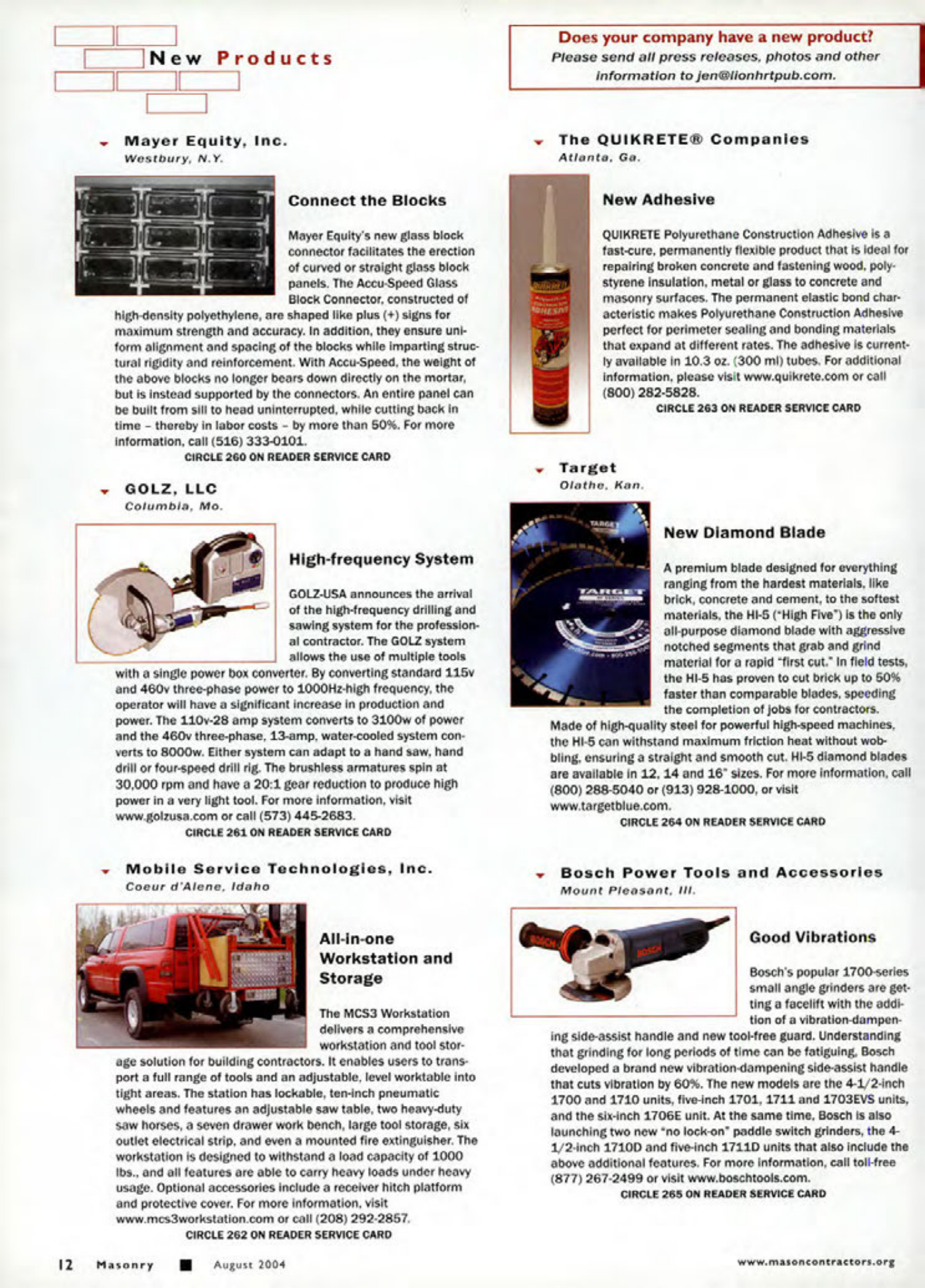 Masonry Magazine August 2004 Page. 14