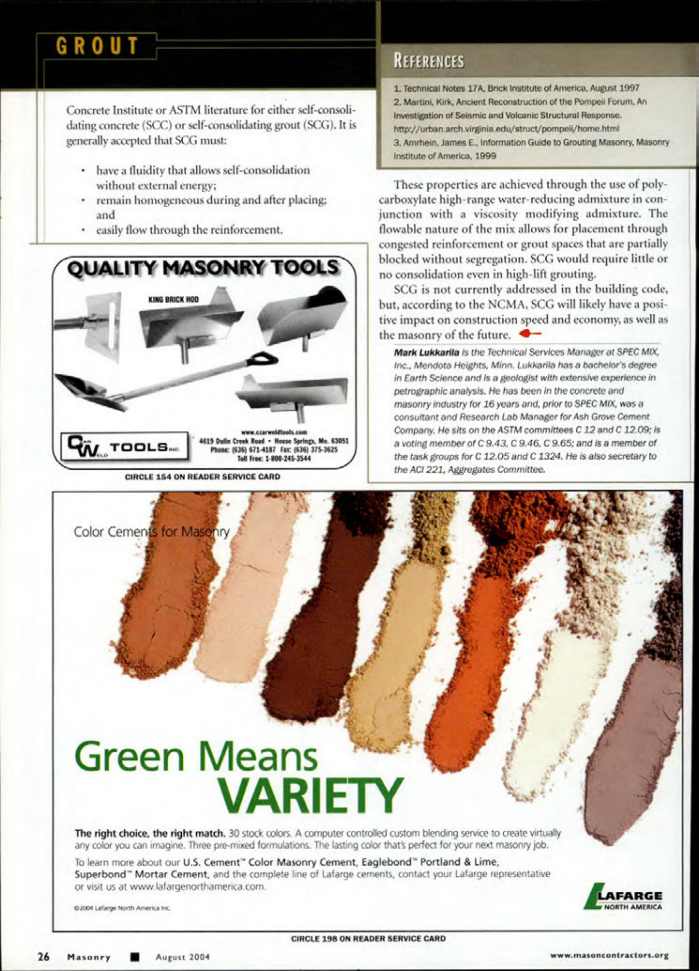Masonry Magazine August 2004 Page. 28