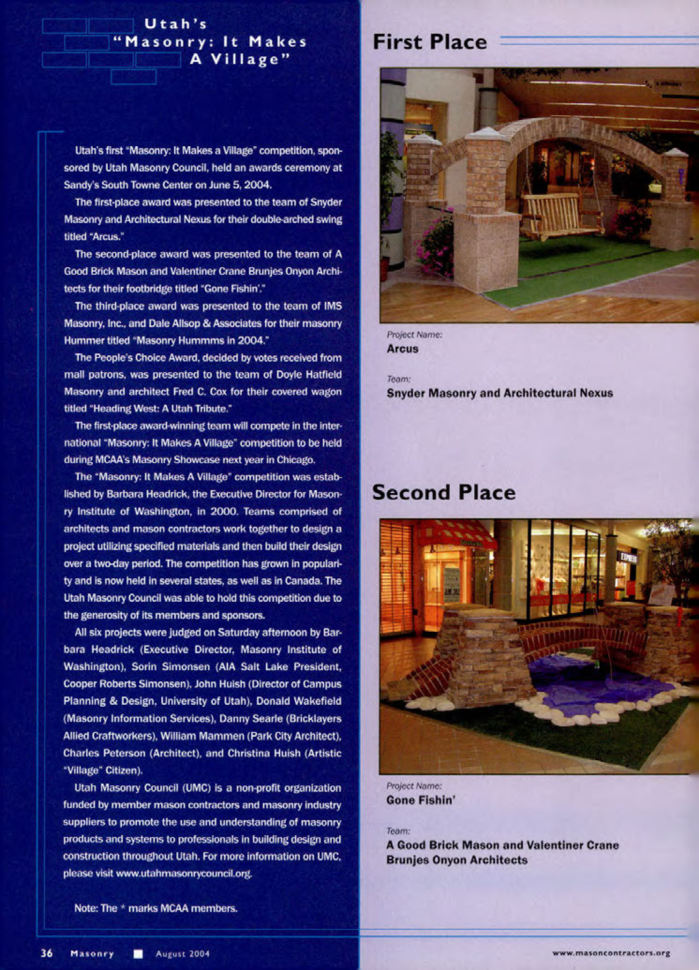 Masonry Magazine August 2004 Page. 38