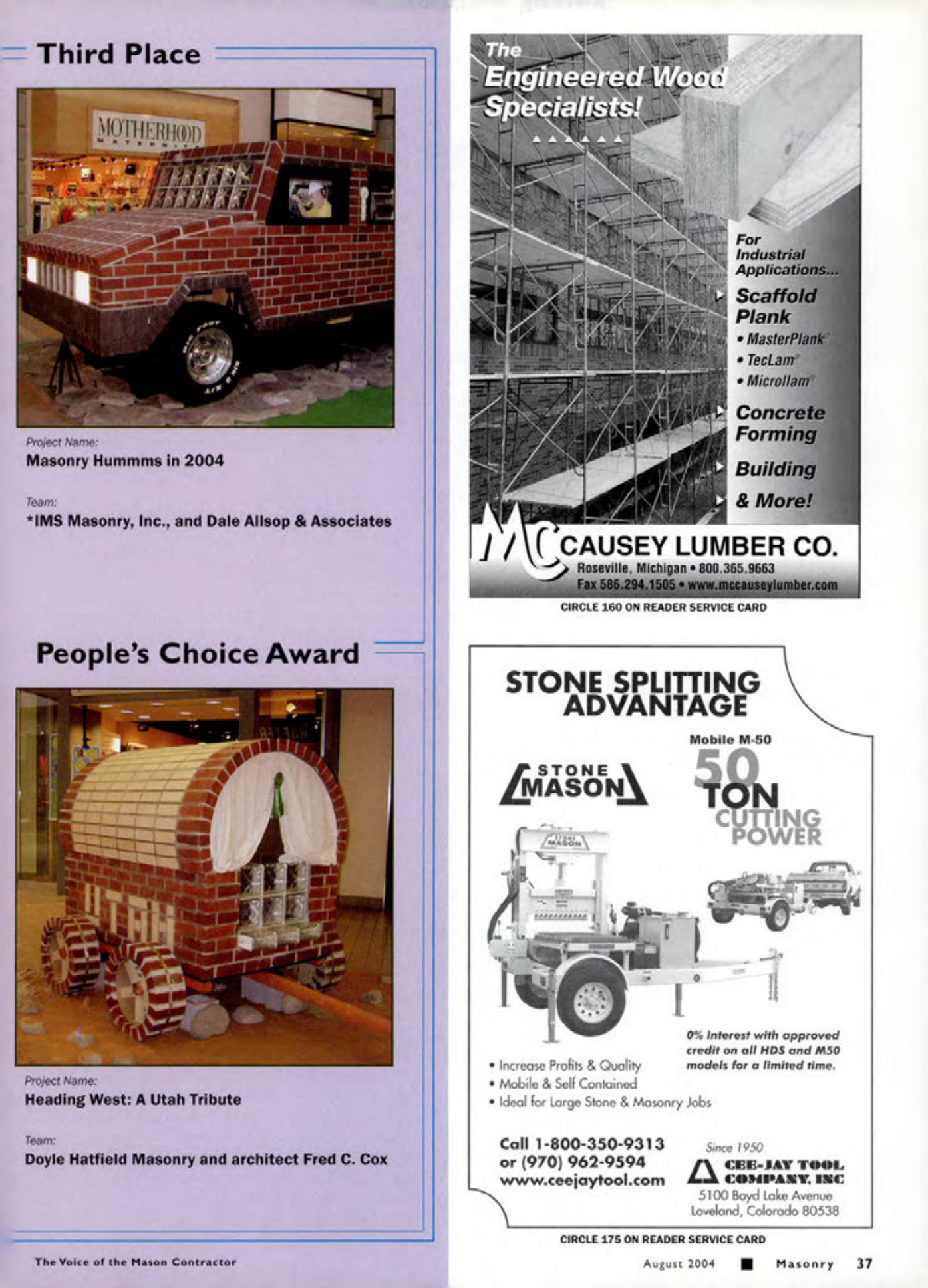 Masonry Magazine August 2004 Page. 39