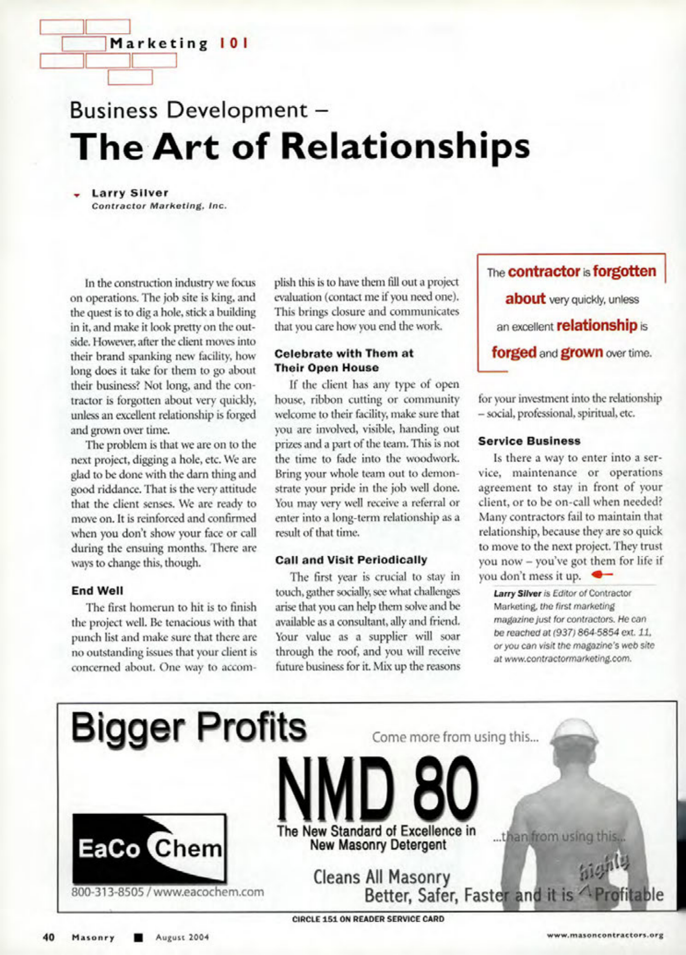 Masonry Magazine August 2004 Page. 42