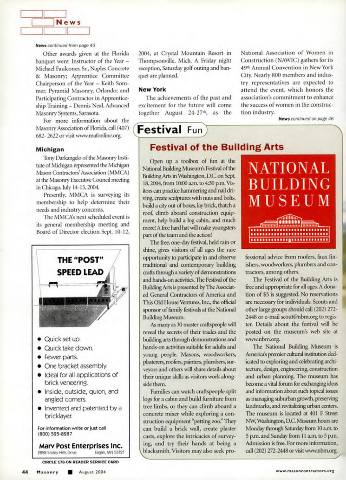 Masonry Magazine August 2004 Page. 46